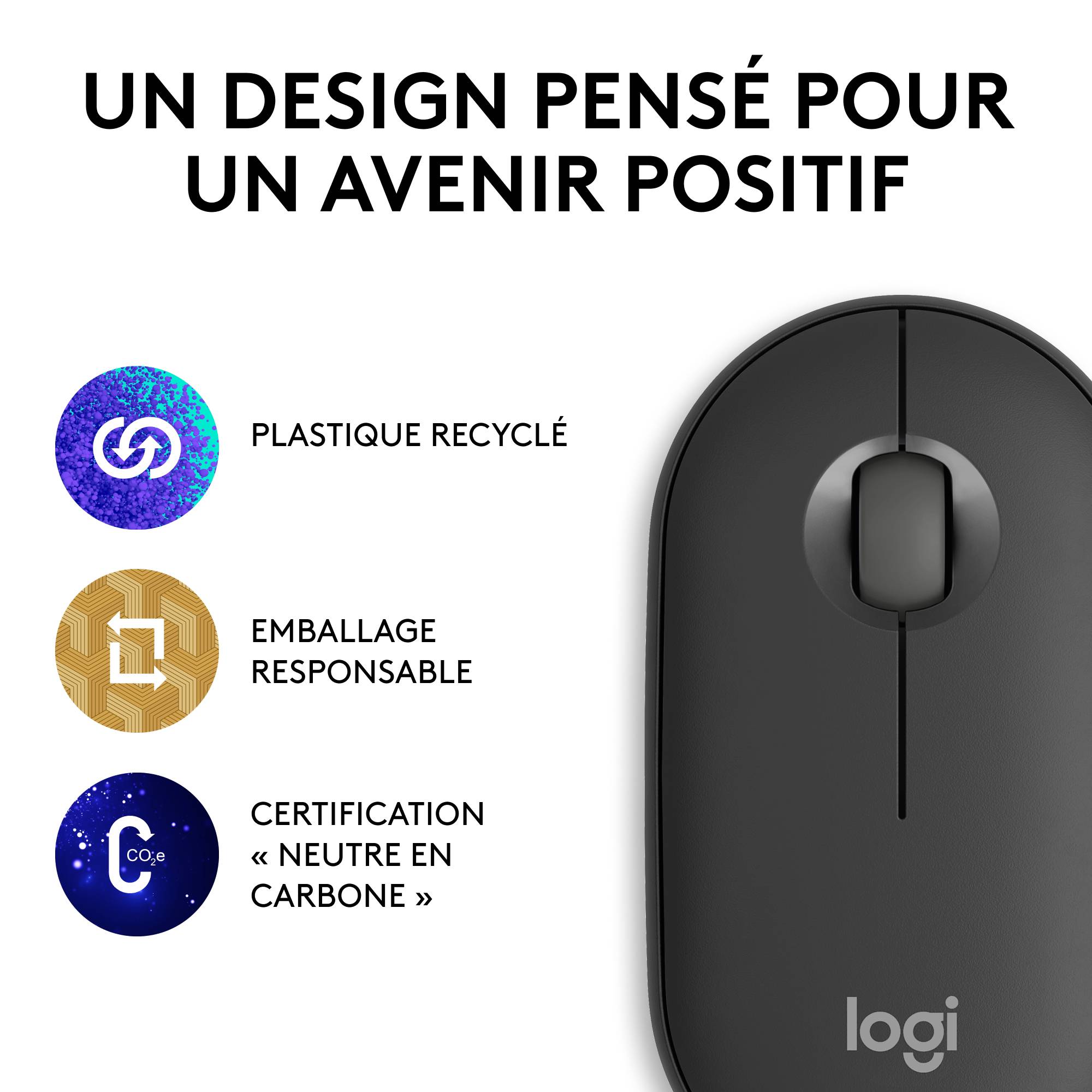 Rca Informatique - image du produit : PEBBLE MOUSE 2 M350S GRAPHITE TONAL BT N/A EMEA-808 DONGLELESS