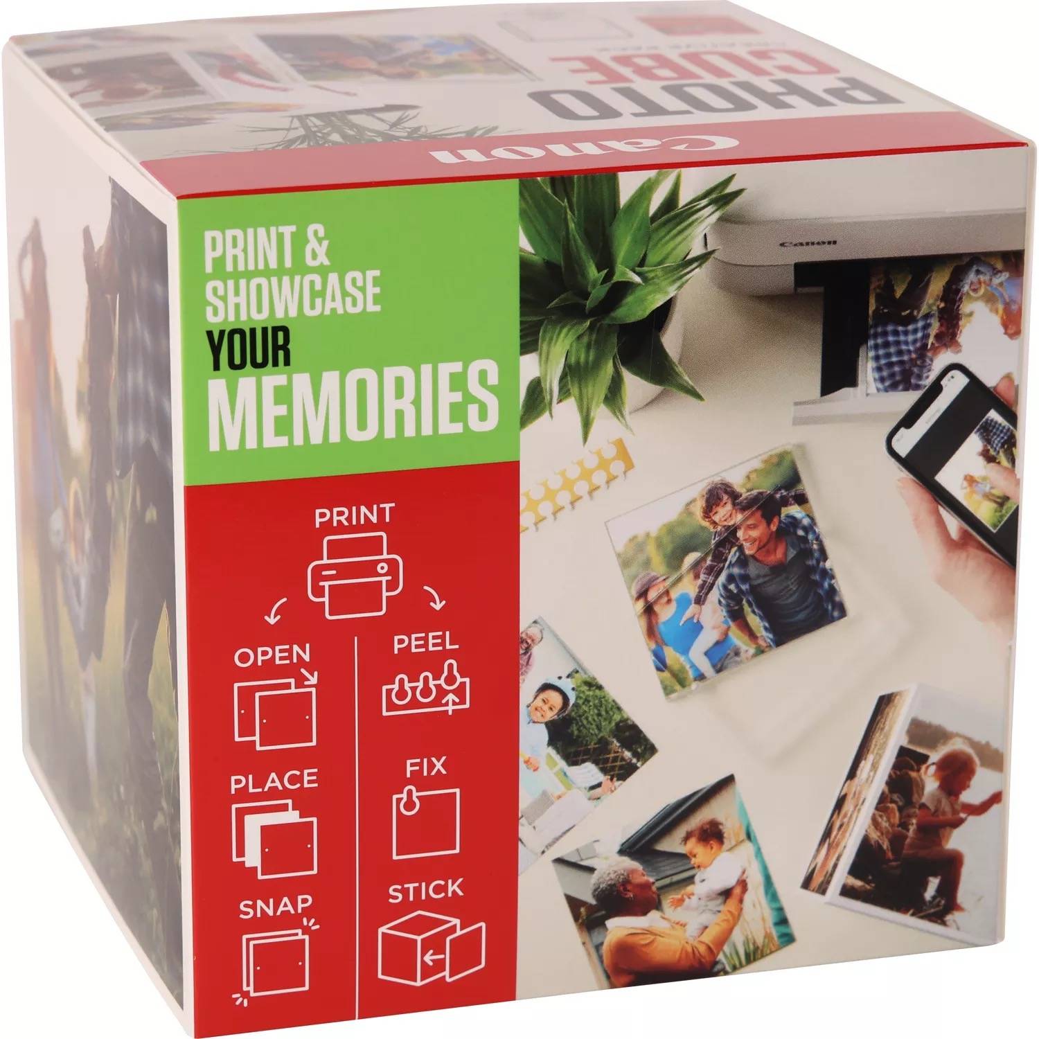 Rca Informatique - image du produit : PP-201 5X5 PHOTO CUBE CREATIVE PACK WHITE GREEN (40SHEETS) + AC