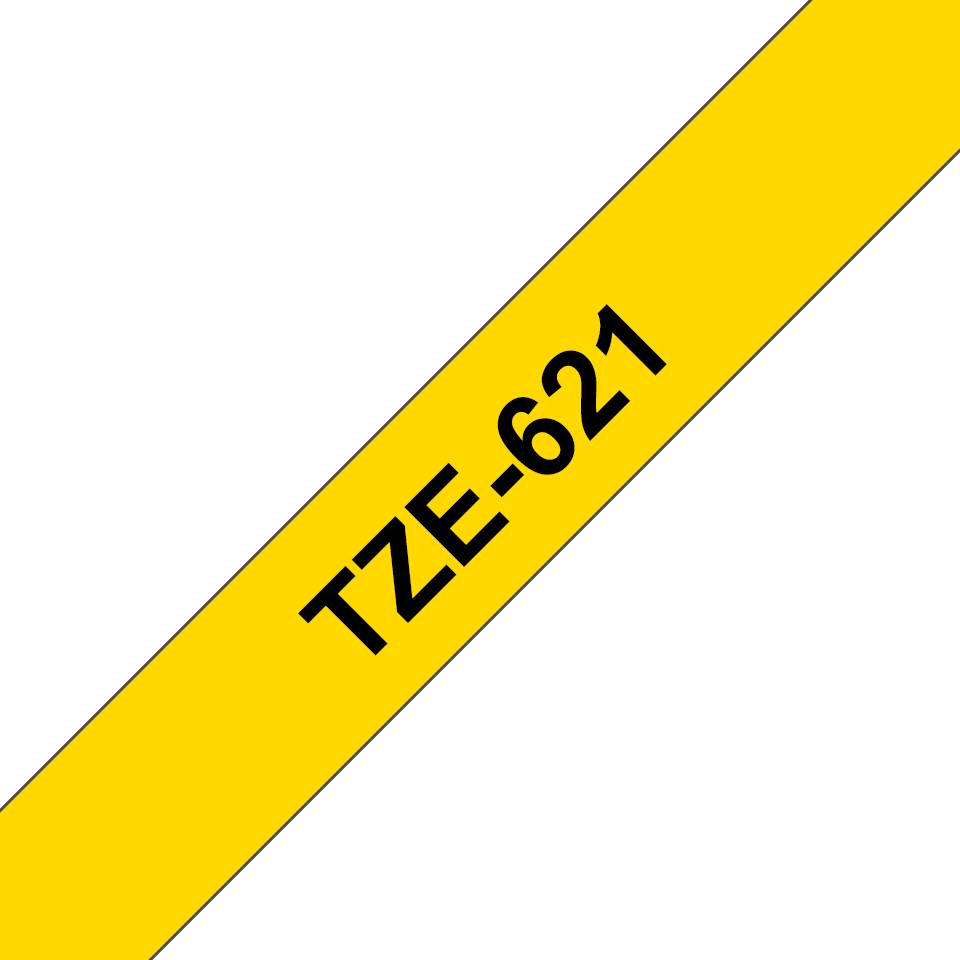 Rca Informatique - image du produit : TZE-621 LAMINATED TAPE 9MM 8M NOIR/JAUNE