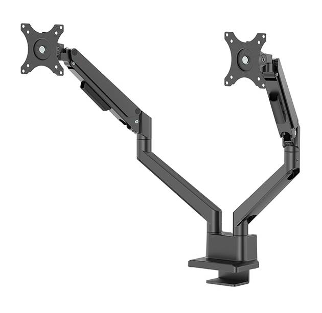 Rca Informatique - image du produit : NEXT SLIM DESK MOUNT DOUBLE DISPLAY TOPFIX CLAMP/GROMM BLACK