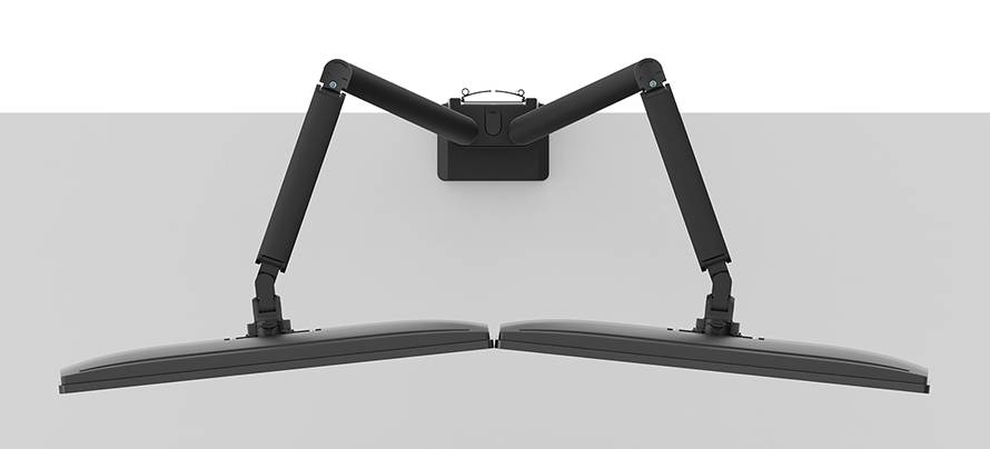 Rca Informatique - image du produit : NEXT SLIM DESK MOUNT DOUBLE DISPLAY TOPFIX CLAMP/GROMM BLACK