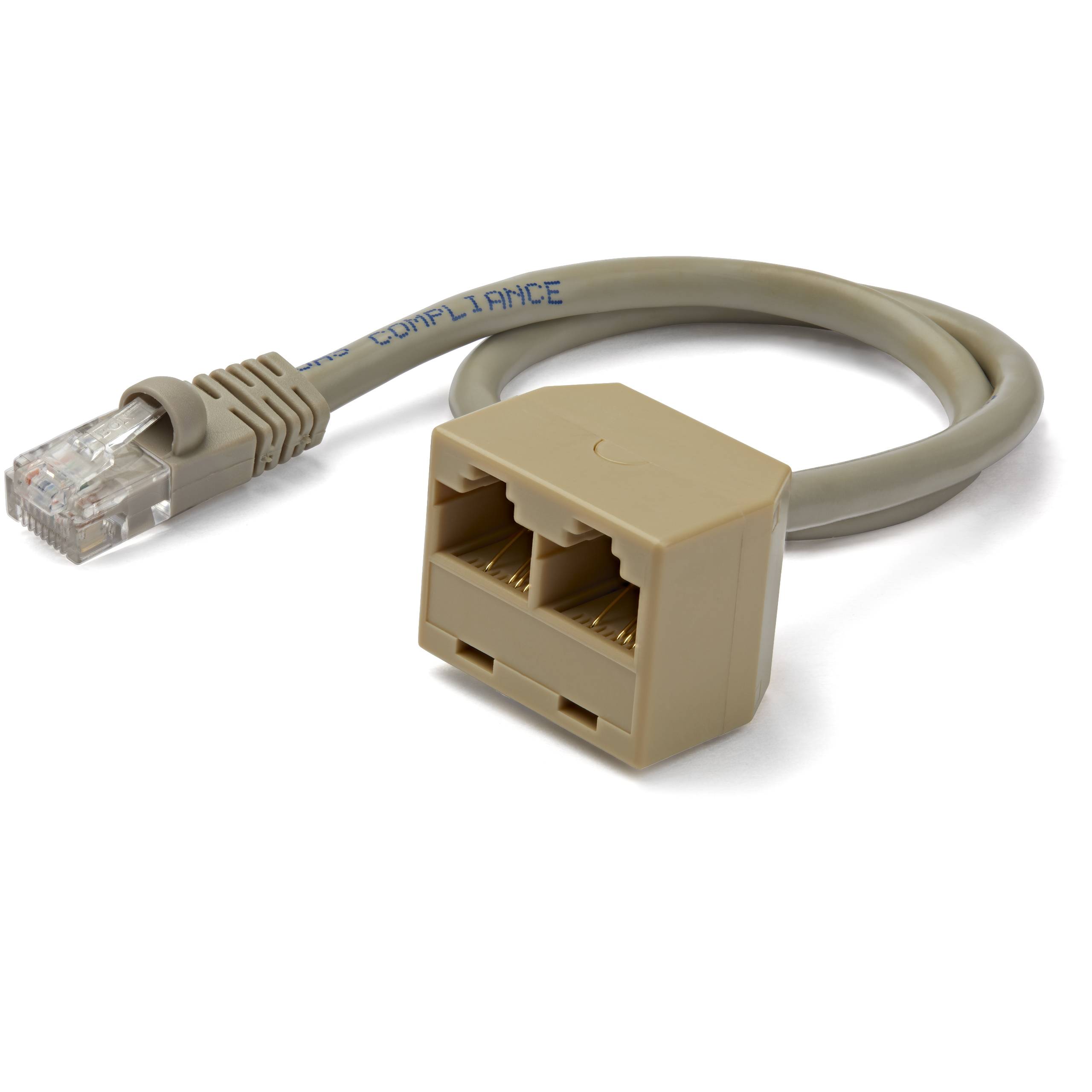 Rca Informatique - image du produit : 2-TO-1 RJ45 SPLITTER CABLE ADAPTER - F/M