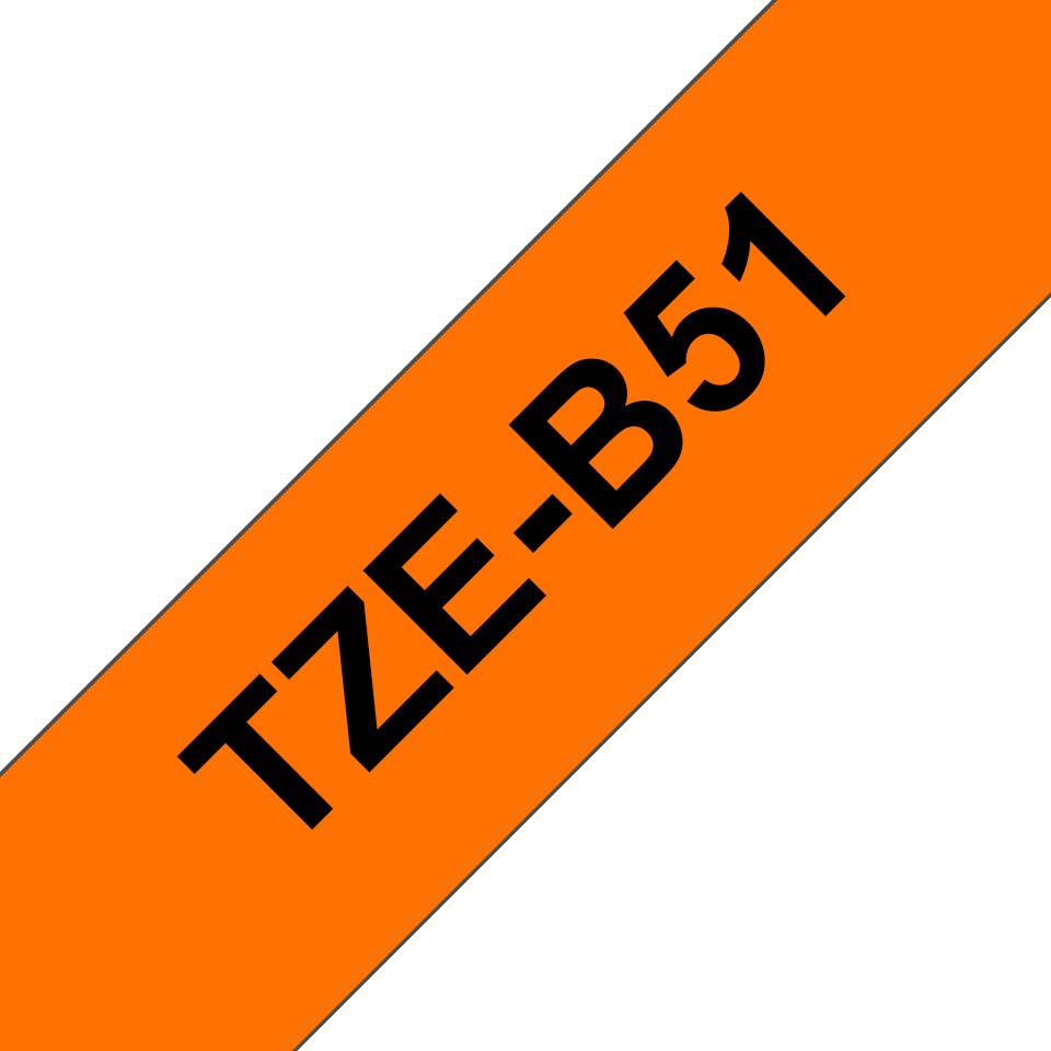 Rca Informatique - image du produit : TZE-B51 LAMINATED TAPE 24MM 5M NOIR/ORANGE FLUO