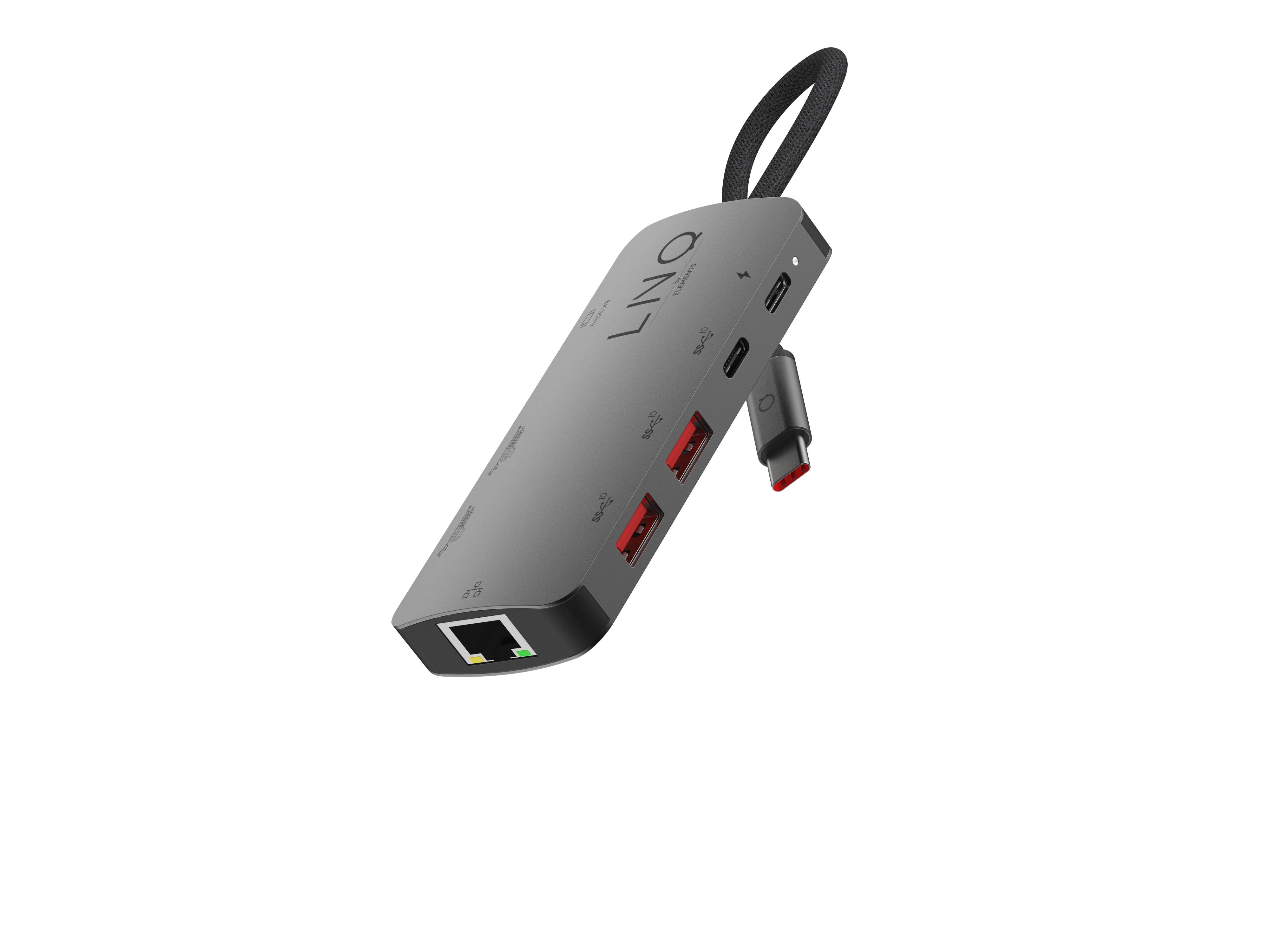 Rca Informatique - Image du produit : 8IN1 USB-C HUB 8K HDMI/RJ45 LINQ - GREY