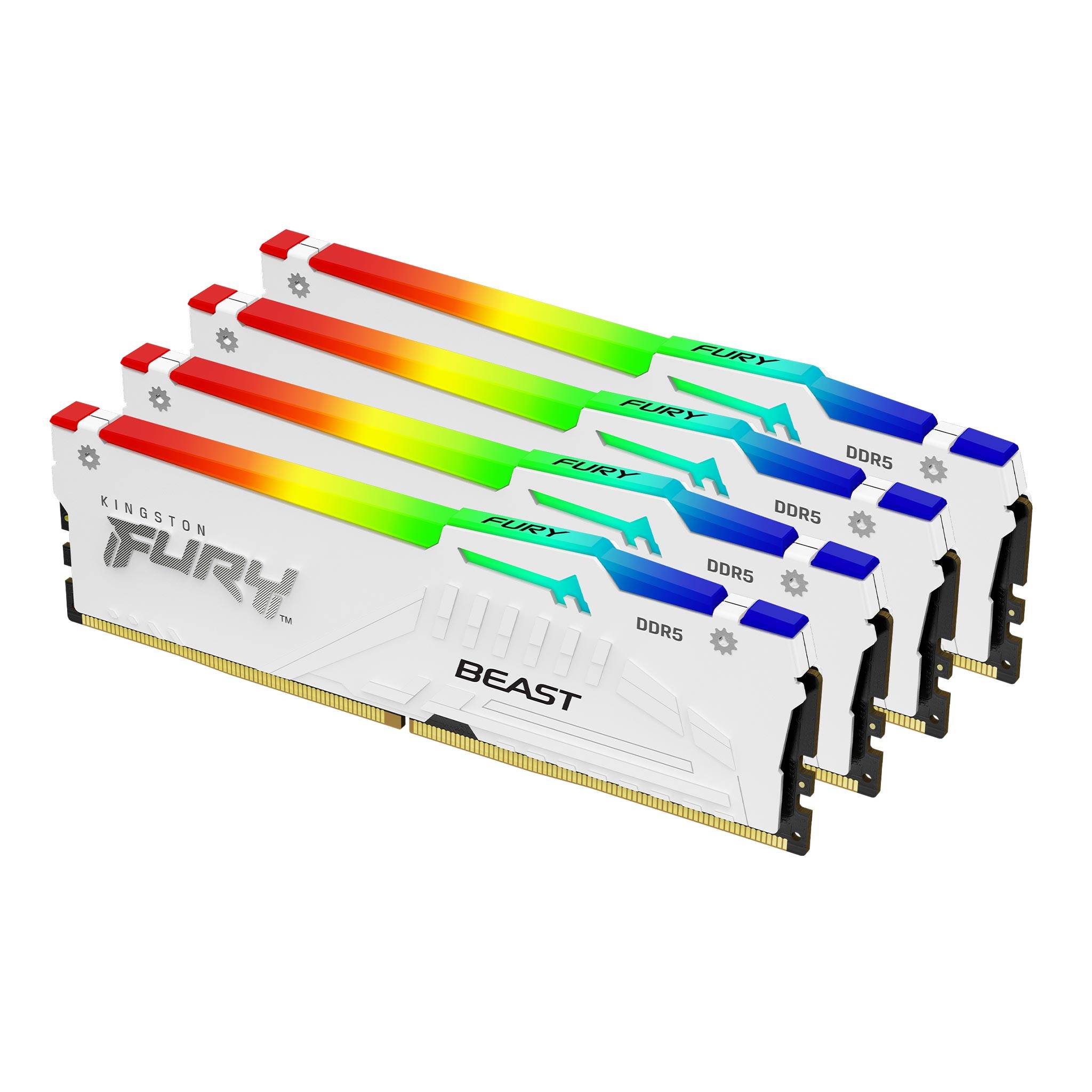 Rca Informatique - Image du produit : 64GB DDR5-5200MT/S CL40 DIMM (KIT OF 4) BEAST WHITE RGB XMP