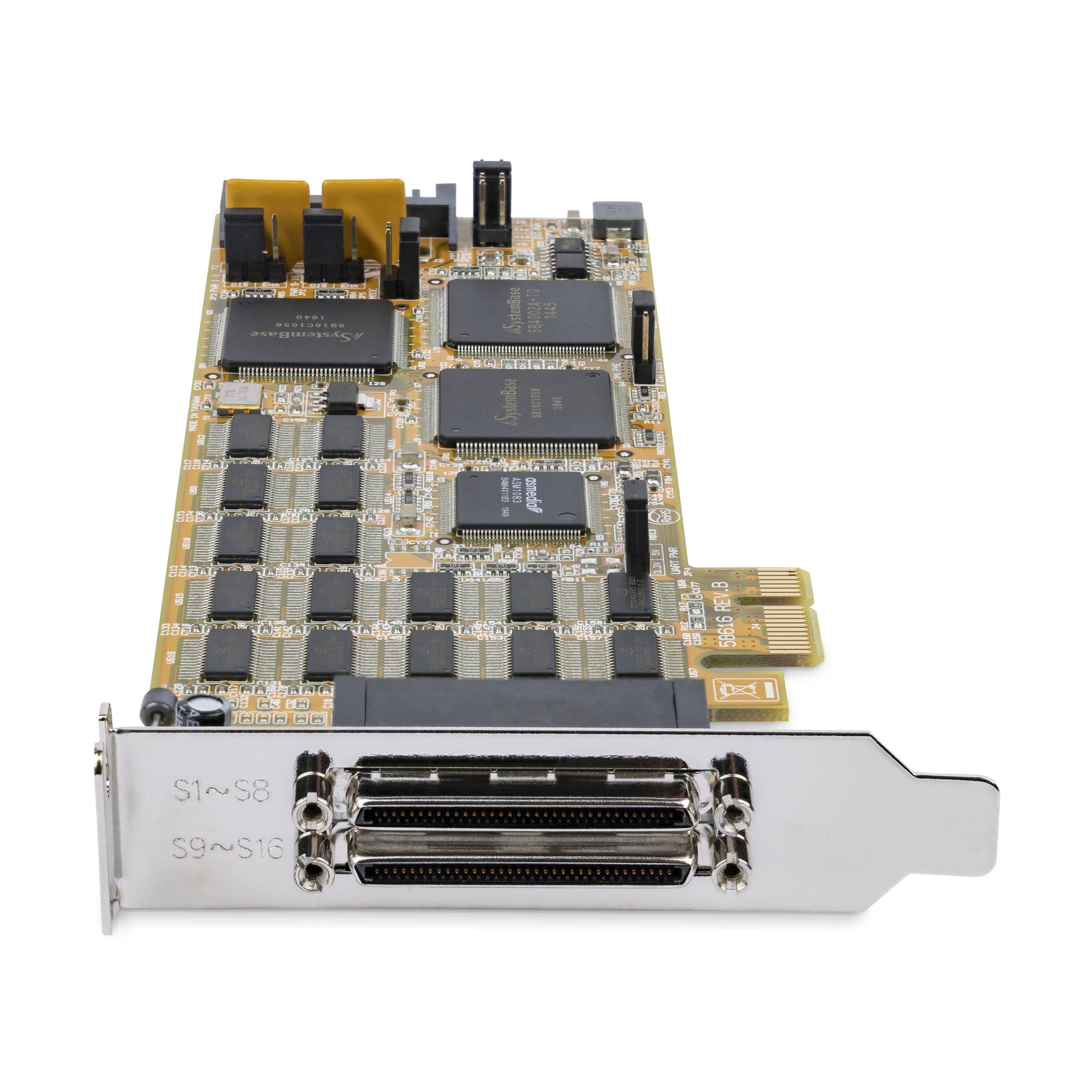 Rca Informatique - image du produit : CARTE PCI EXPRESS A 16 PORTS SERIE DB9 RS232