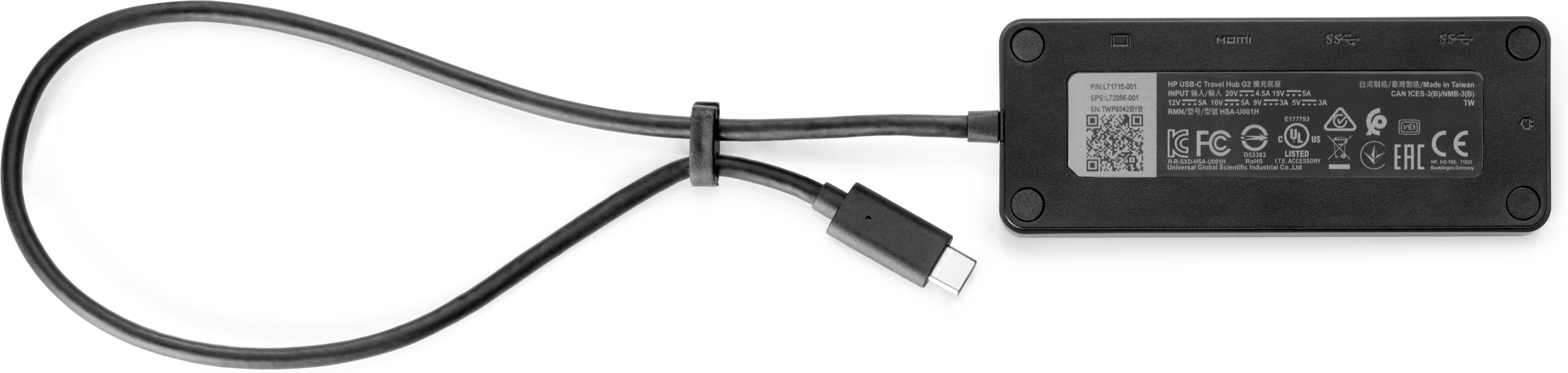 Rca Informatique - image du produit : HP USB-C TRAVEL HUB G2