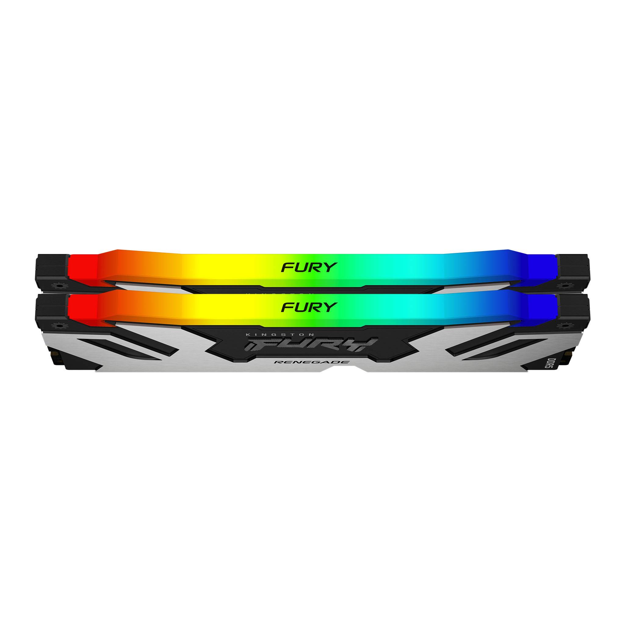 Rca Informatique - image du produit : 96GB DDR5-6400MT/S CL32 DIMM KIT OF 2 RENEGADE RGB SILVER XMP