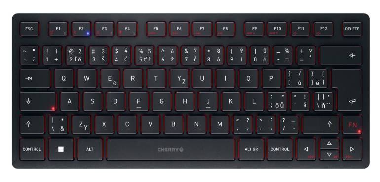 Rca Informatique - image du produit : CHERRY KW 9200 MINI WIRELESS KEYBOARD BLACK CZECH REPUBLIC