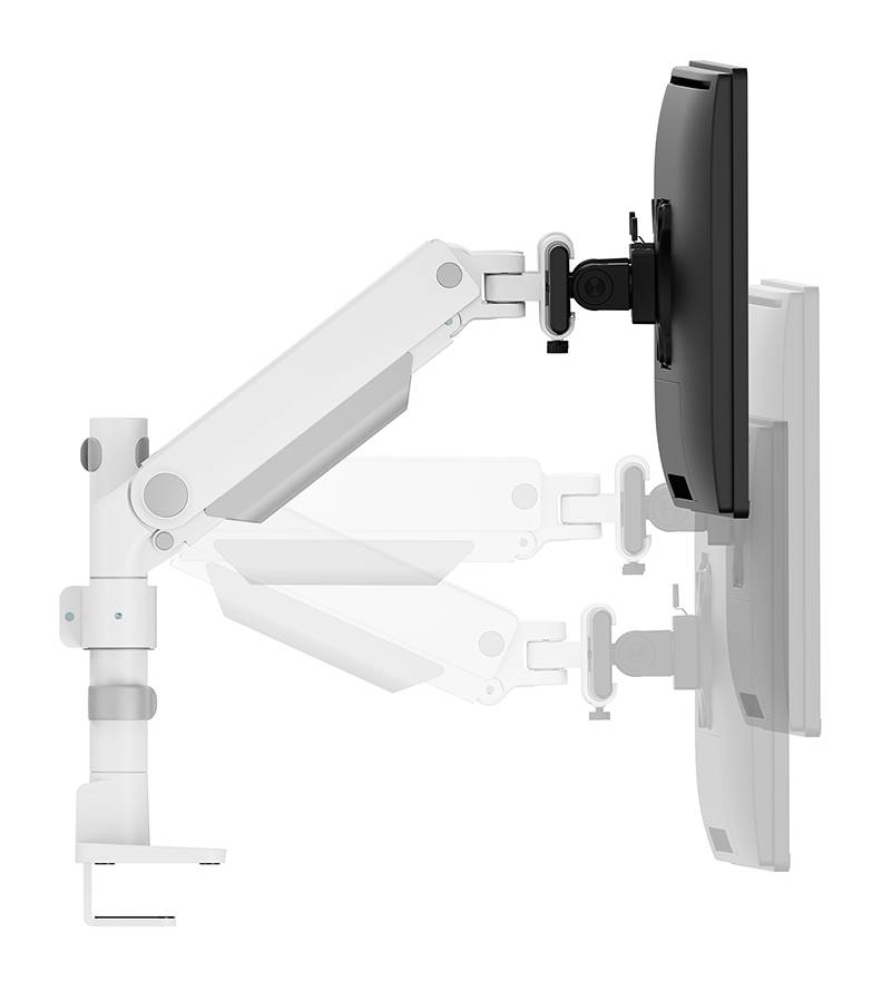 Rca Informatique - image du produit : NEXT ONE SL DESK MOUNT DOUBLE DISPLAY SLIDING VESA WHITE