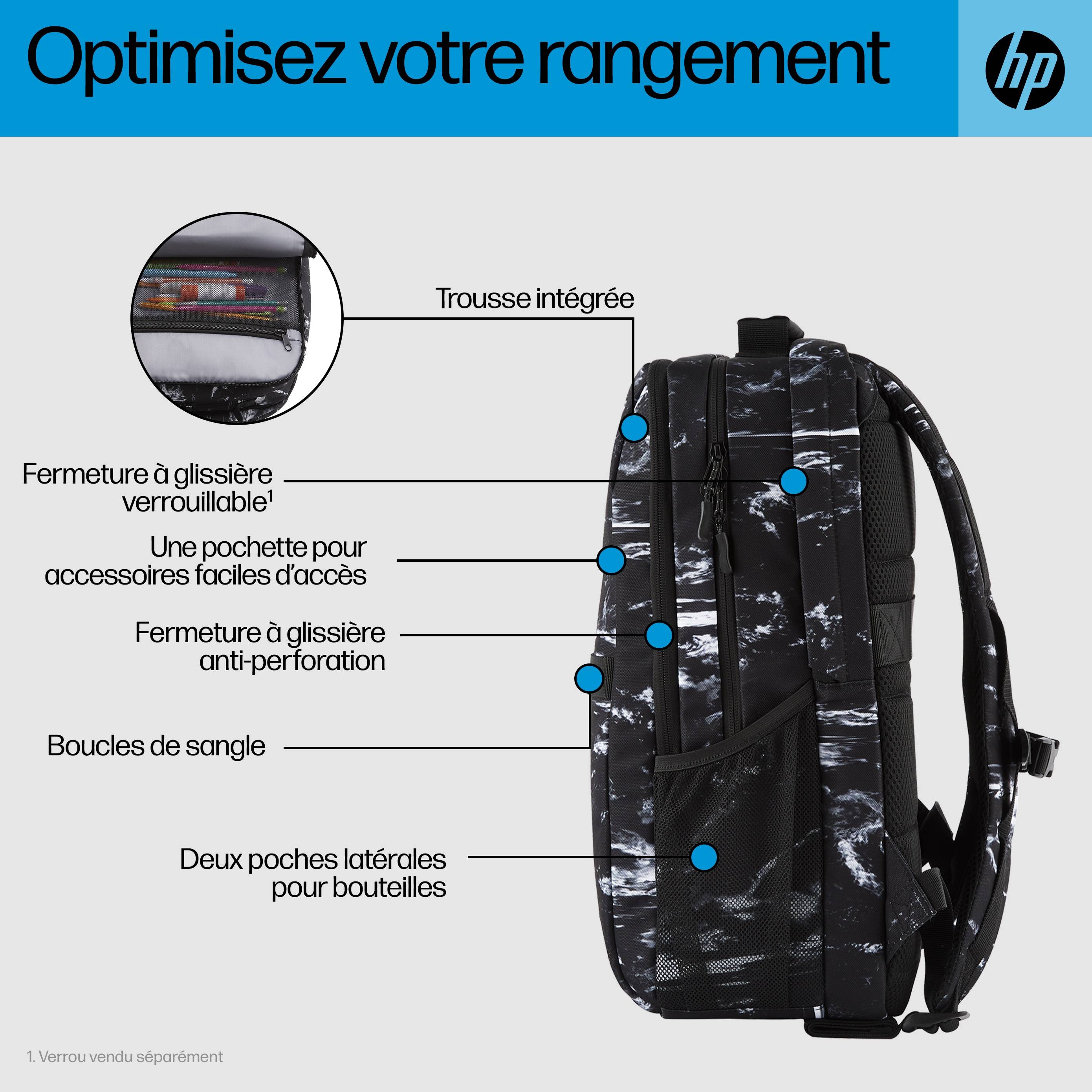 Rca Informatique - image du produit : HP CAMPUS XL MARBLE STONE BACKPACK