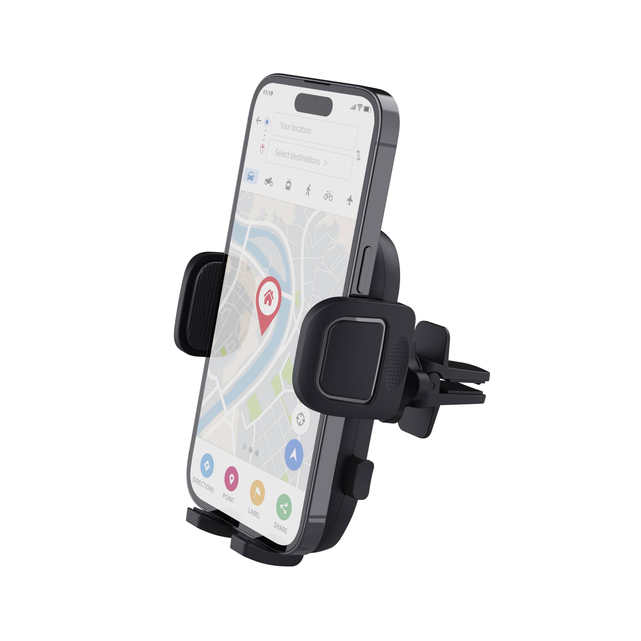 Rca Informatique - image du produit : RUNO PHONE AIR VENT CAR HOLDER