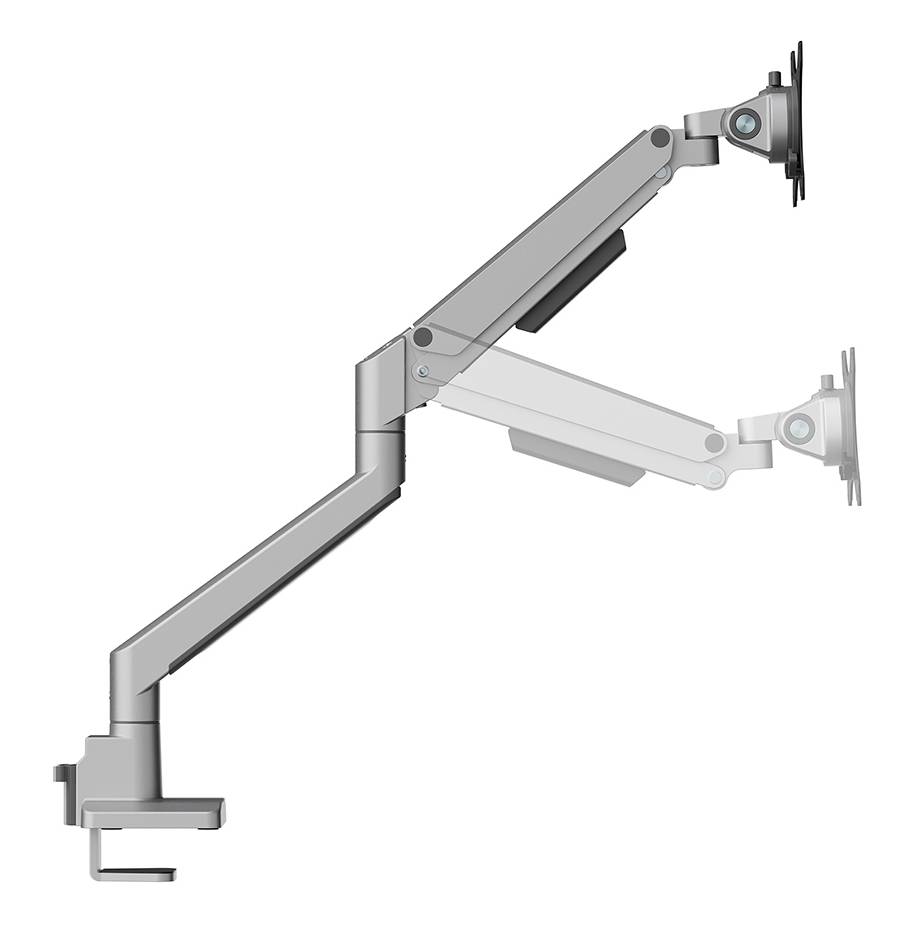 Rca Informatique - image du produit : NEXT SLIM DESK MOUNT SINGLE DISPLAY TOPFIX CLAMP/GROMM SILVE