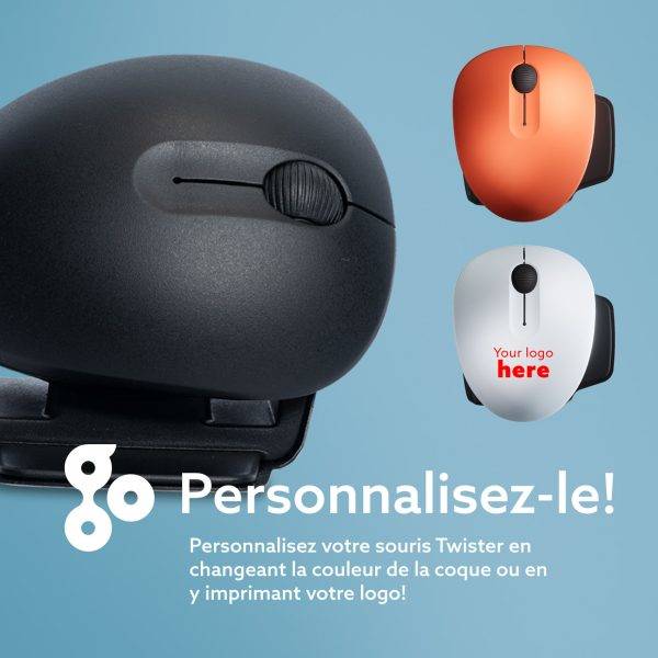 Rca Informatique - image du produit : R-GO TWISTER AMBIDEXTROUS ERGONOMIC MOUSE - WIRED/WIRELESS