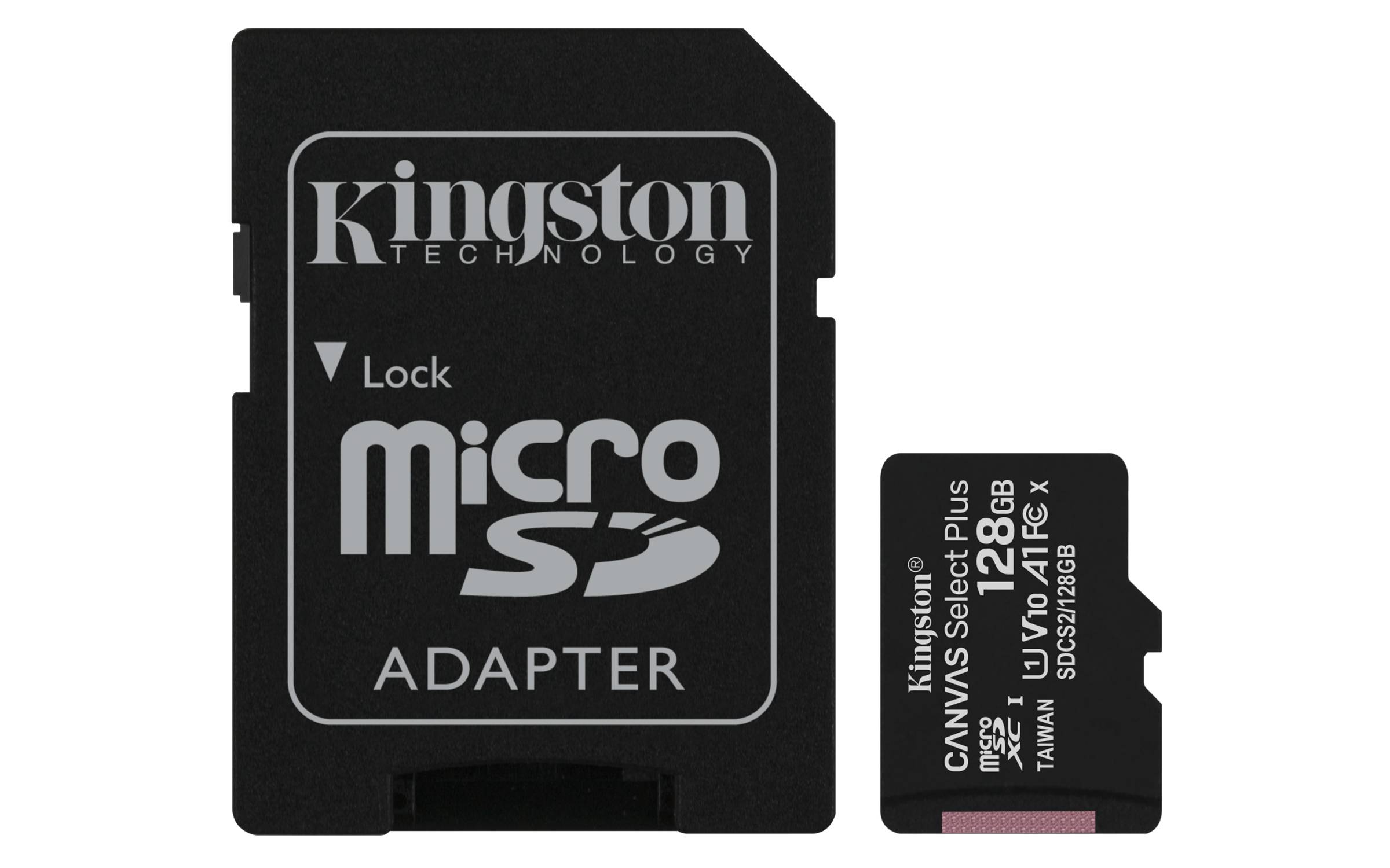 Rca Informatique - Image du produit : 128GB MICROSDXC CANVAS SELECT 100R A1 C10 CARD + SD ADAPTER