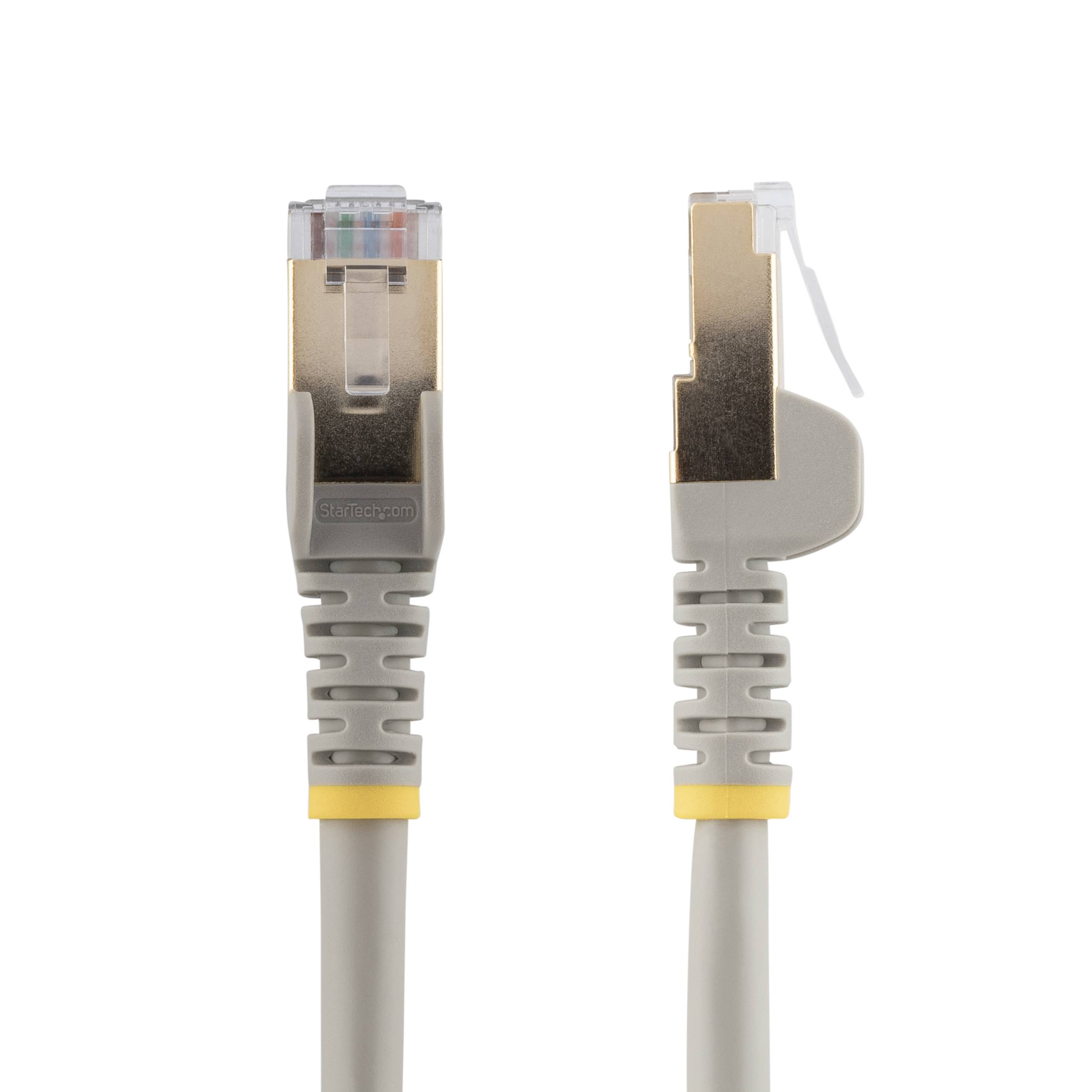 Rca Informatique - image du produit : 1M CAT6A PATCH CABLE - GRAY CAT 6A NETWORK CABLE - STP