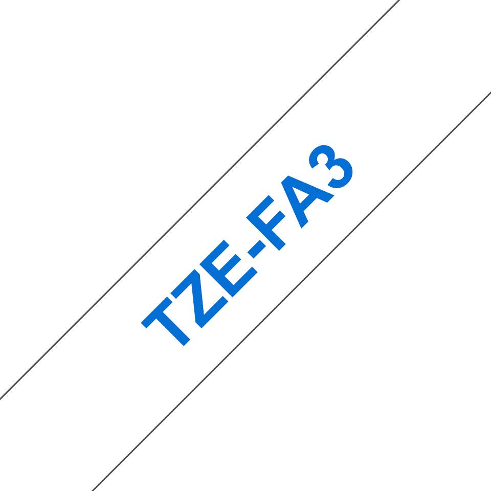 Rca Informatique - image du produit : TZE-FA3 LAMINATED TAPE 12MM 3M RUBAN TISSU BLEU/BLANC