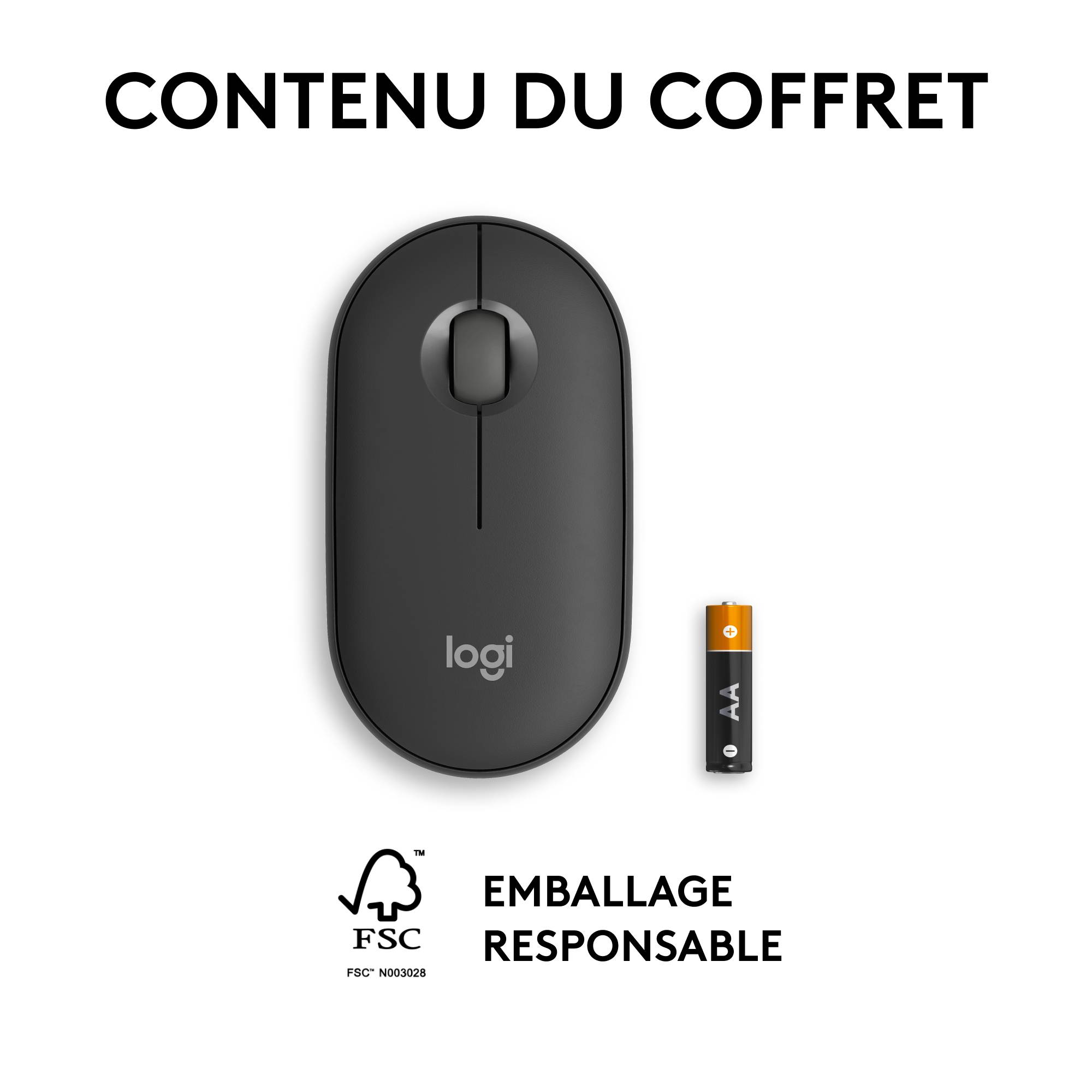 Rca Informatique - image du produit : PEBBLE MOUSE 2 M350S GRAPHITE TONAL BT N/A EMEA-808 DONGLELESS