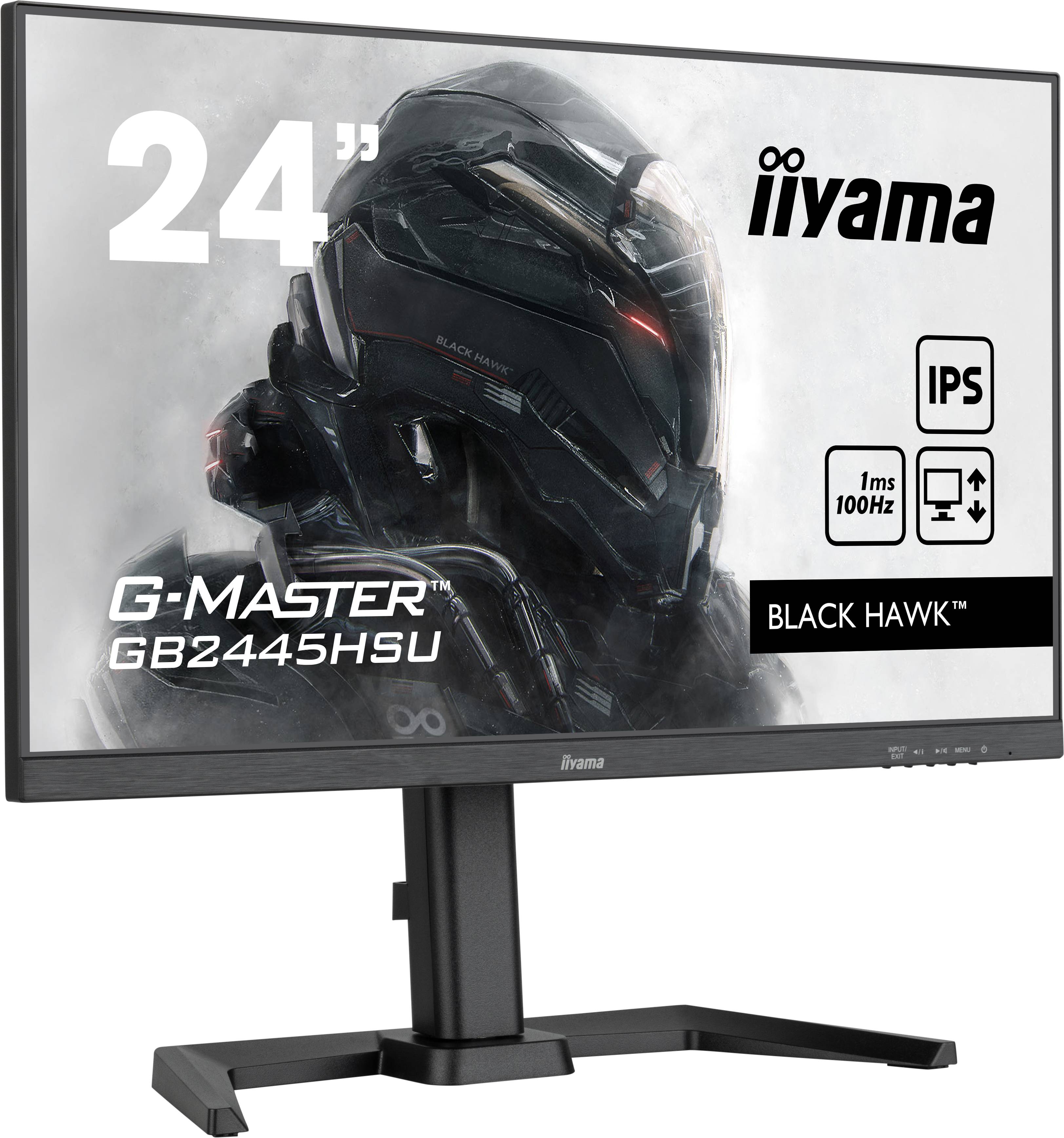 Rca Informatique - image du produit : GB2445HSU-B1 24IN IPS FHD 100HZ 250CD/1MS/HDMI/DP/2USB HUB/HAS