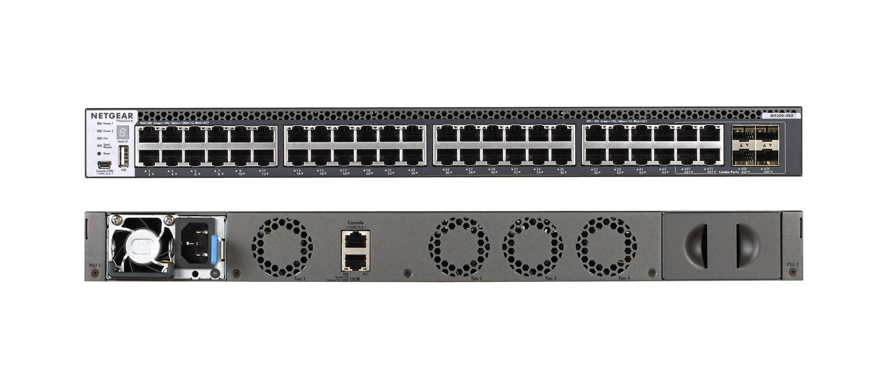 Rca Informatique - Image du produit : M4300-48X STACKABLE MGD SWITCH 48X10G 48X10GBASE-T 4XSFP+