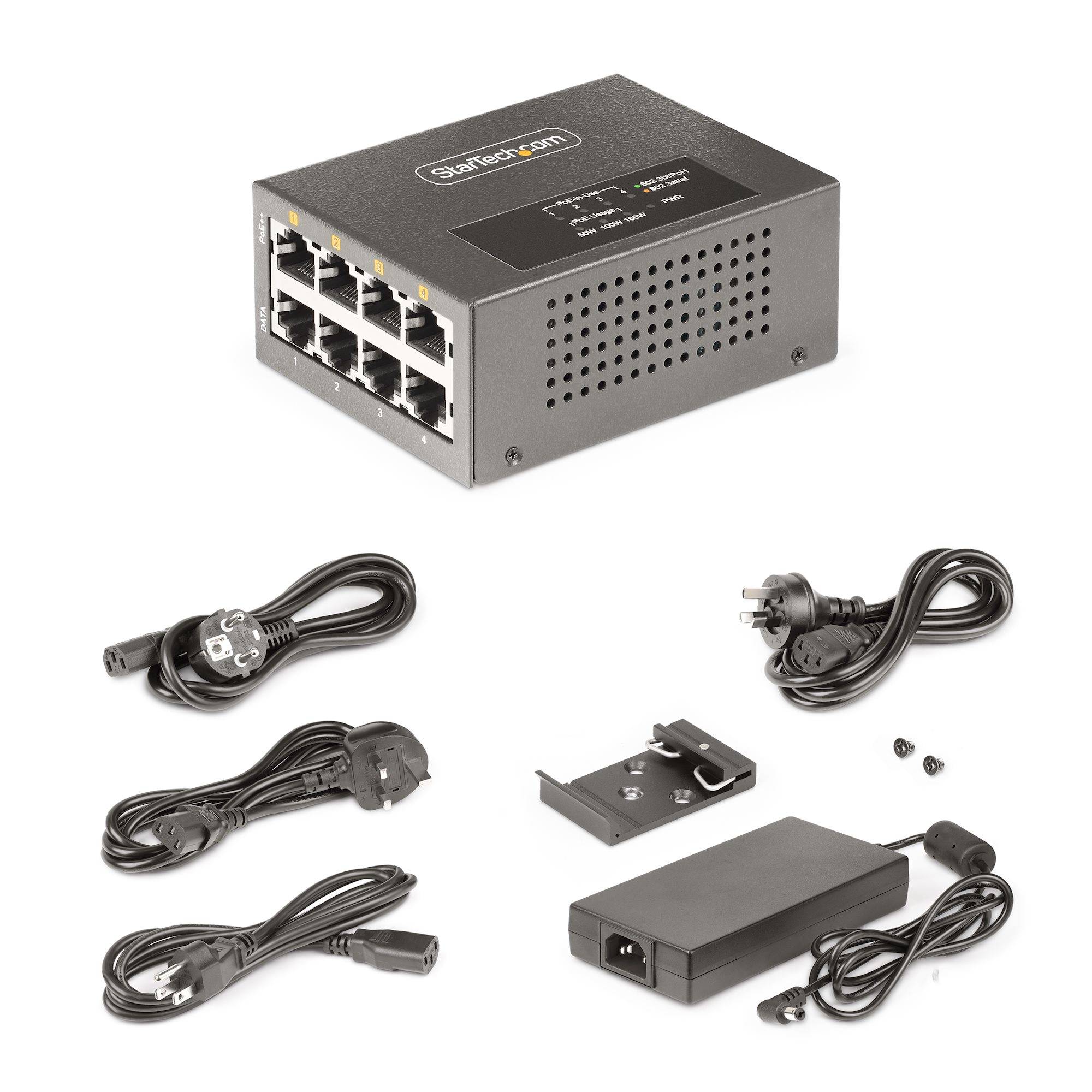 Rca Informatique - image du produit : 4-PORT POE+/POE++ INJECTOR - MULTI-GIGABIT 5/2.5G ETHERNET