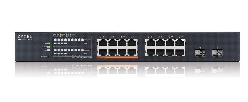 Rca Informatique - Image du produit : XMG1915-18EP 16-PORT 2.5GBE 2 SFP+ 8 X POE++ 180W SMART SWITCH