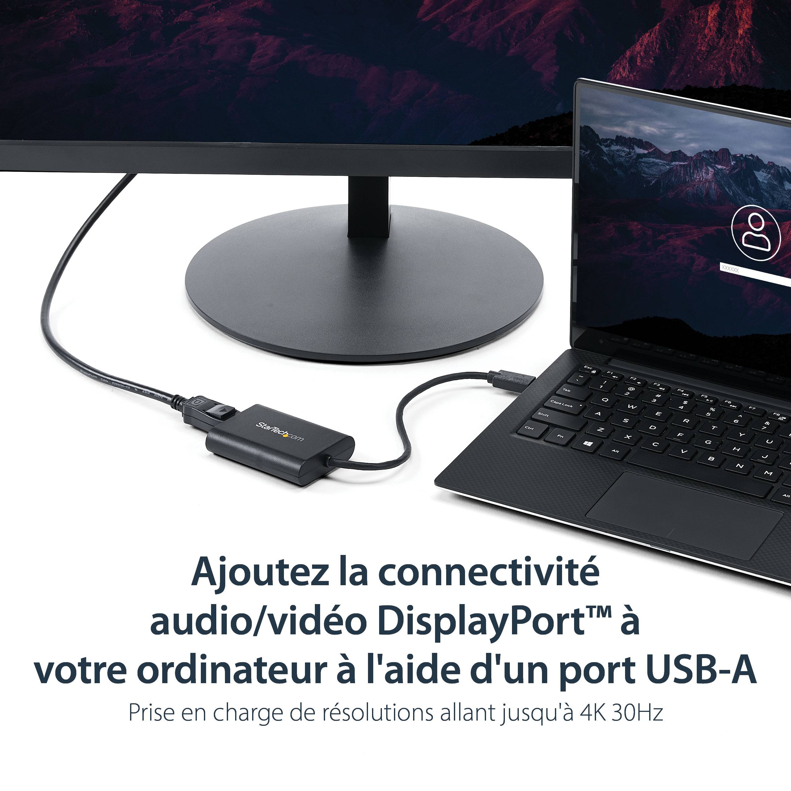 Rca Informatique - image du produit : USB TO DP 4K VIDEO CARD - USB 3.0 TO DISPLAYPORT ADAPTER - 4K