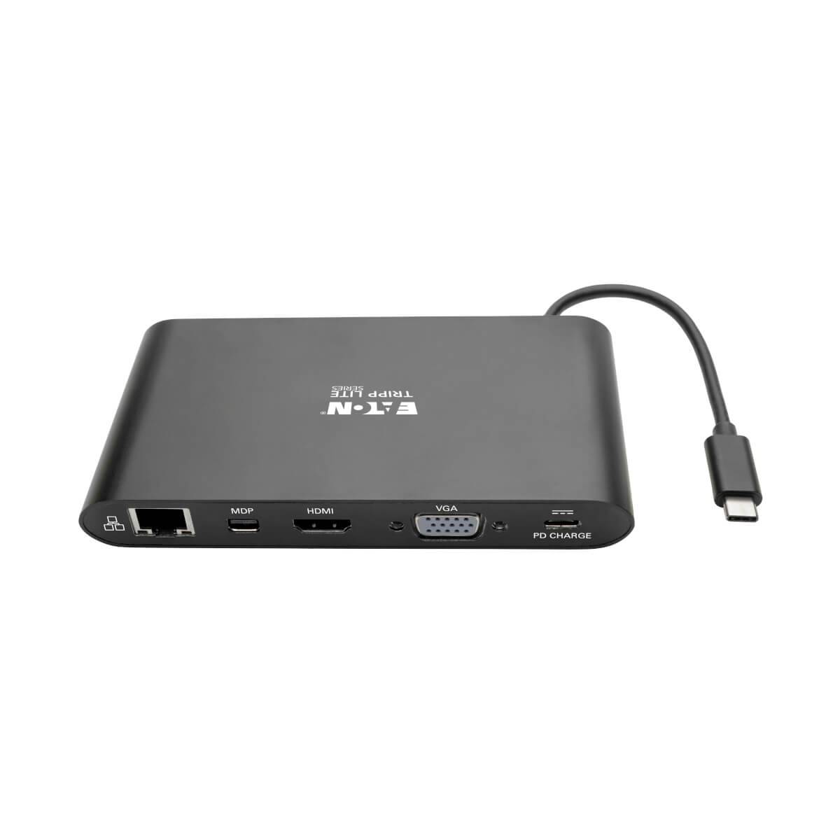 Rca Informatique - image du produit : USB-C LAPTOP DOCKING STATION TYPE-C HDMI VGA THUNDERB 3BLACK