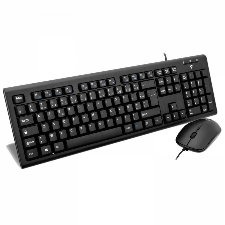 Rca Informatique - image du produit : COMBO CLAVIER SOURIS AZERTY FILAIRE USB/ADAPATATEUR PS2 NOIR