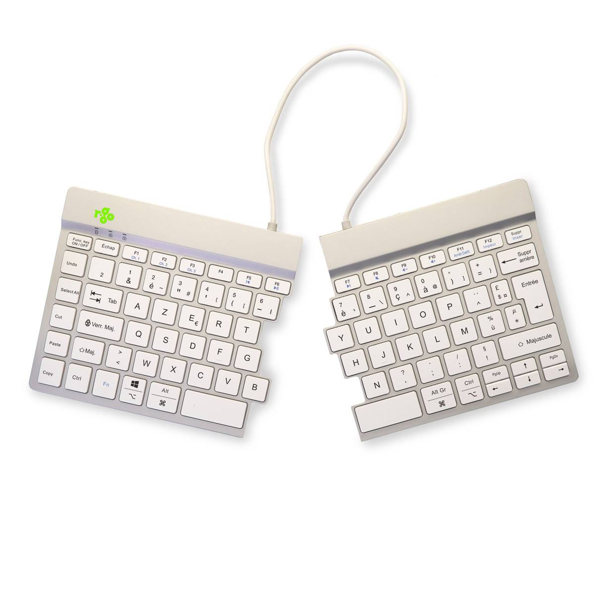 Rca Informatique - image du produit : R-GO SPLIT BREAK ERGONOMIC WHITE WIRELESS