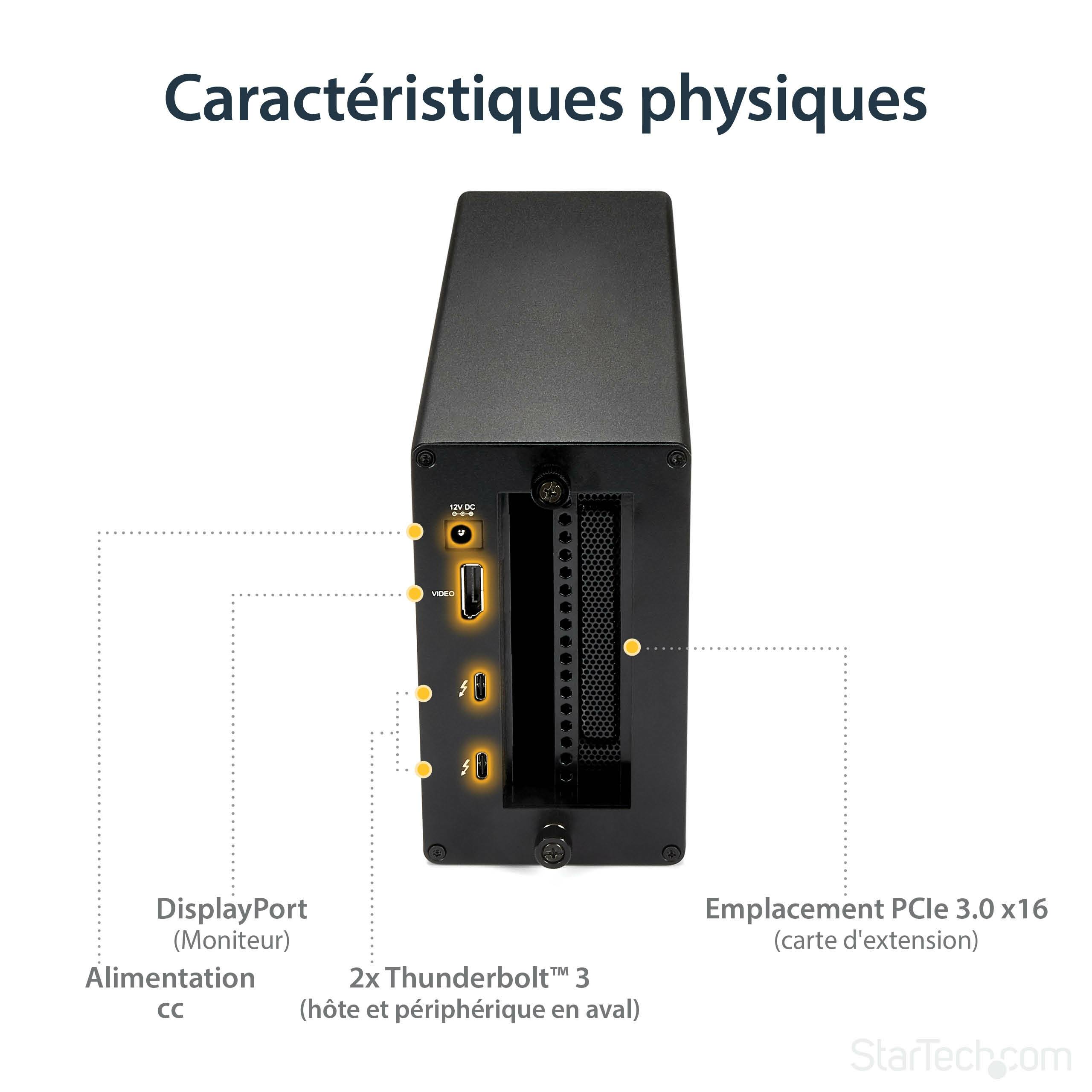 Rca Informatique - image du produit : THUNDERBOLT 3 TO PCIE ENCLOSURE WITH DISPLAYPORT - PCIE X16