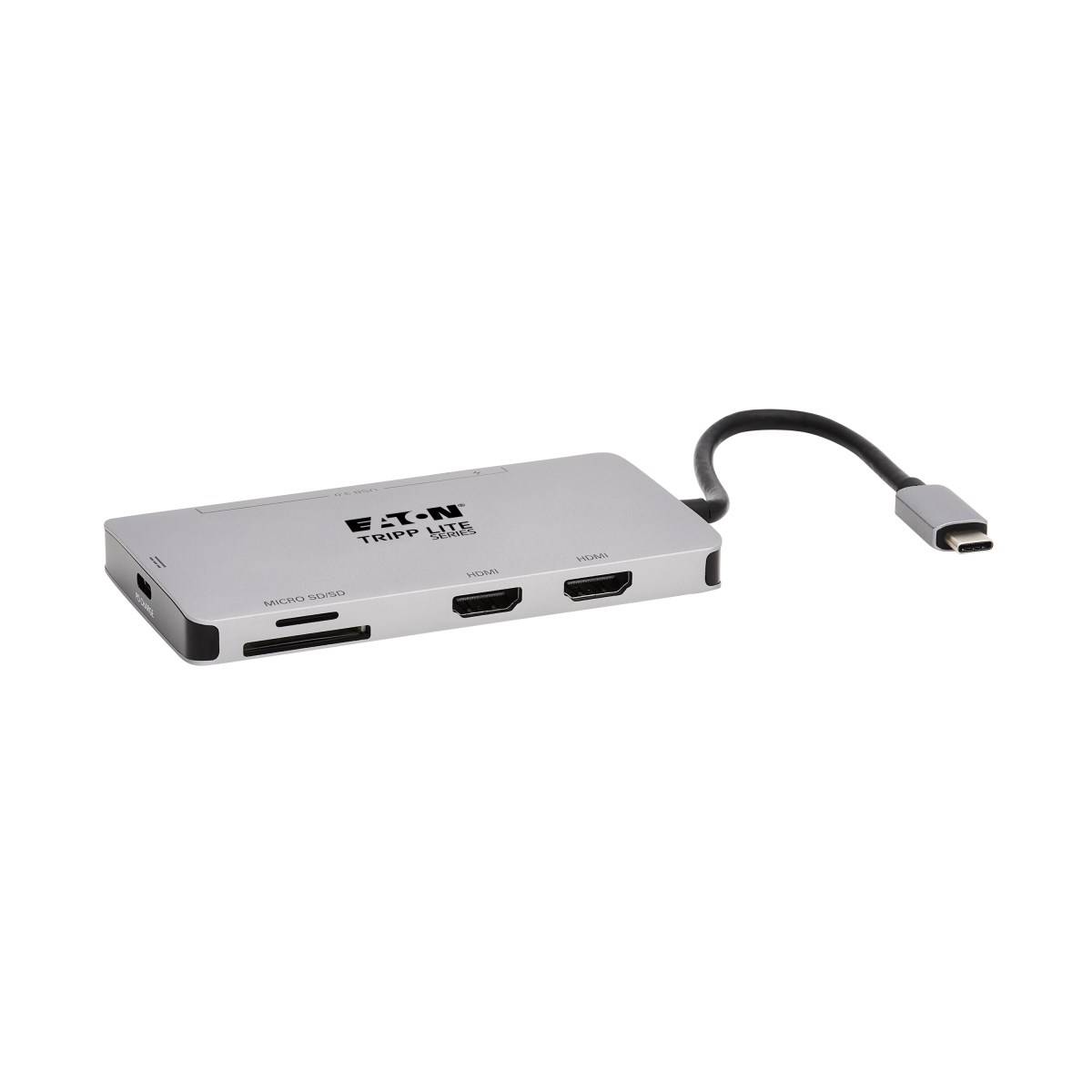 Rca Informatique - image du produit : USB-C DOCK DUAL DSPLY 4K 60 HZ HDMI USB-A HUB MEM CRD 100W PD C