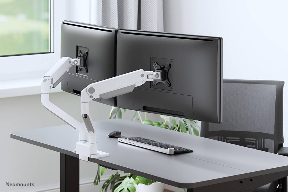 Rca Informatique - image du produit : NEOMOUNTS SELECT DESK MOUNT DOUBLE DISPLAY (TOPFIX CLAMP/GRO