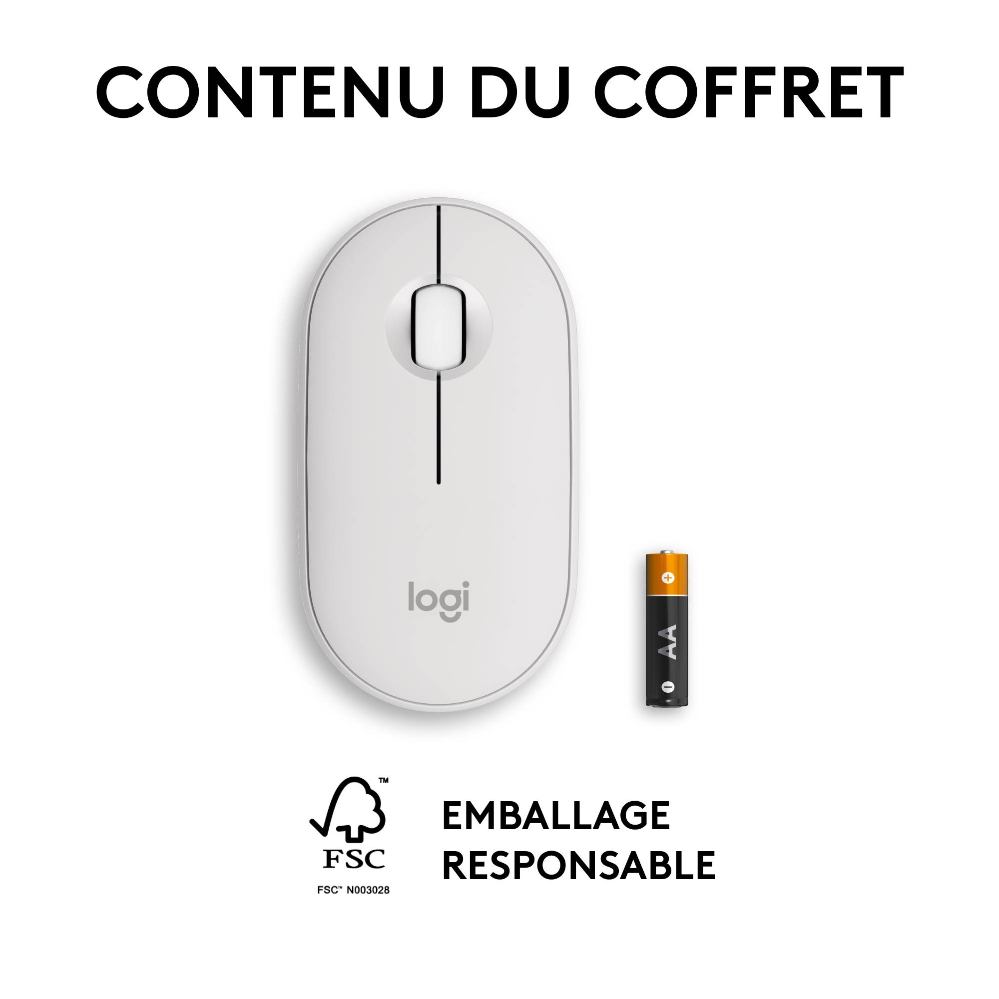 Rca Informatique - image du produit : PEBBLE MOUSE 2 M350S WHITE TONAL BT N/A EMEA-808 DONGLELESS