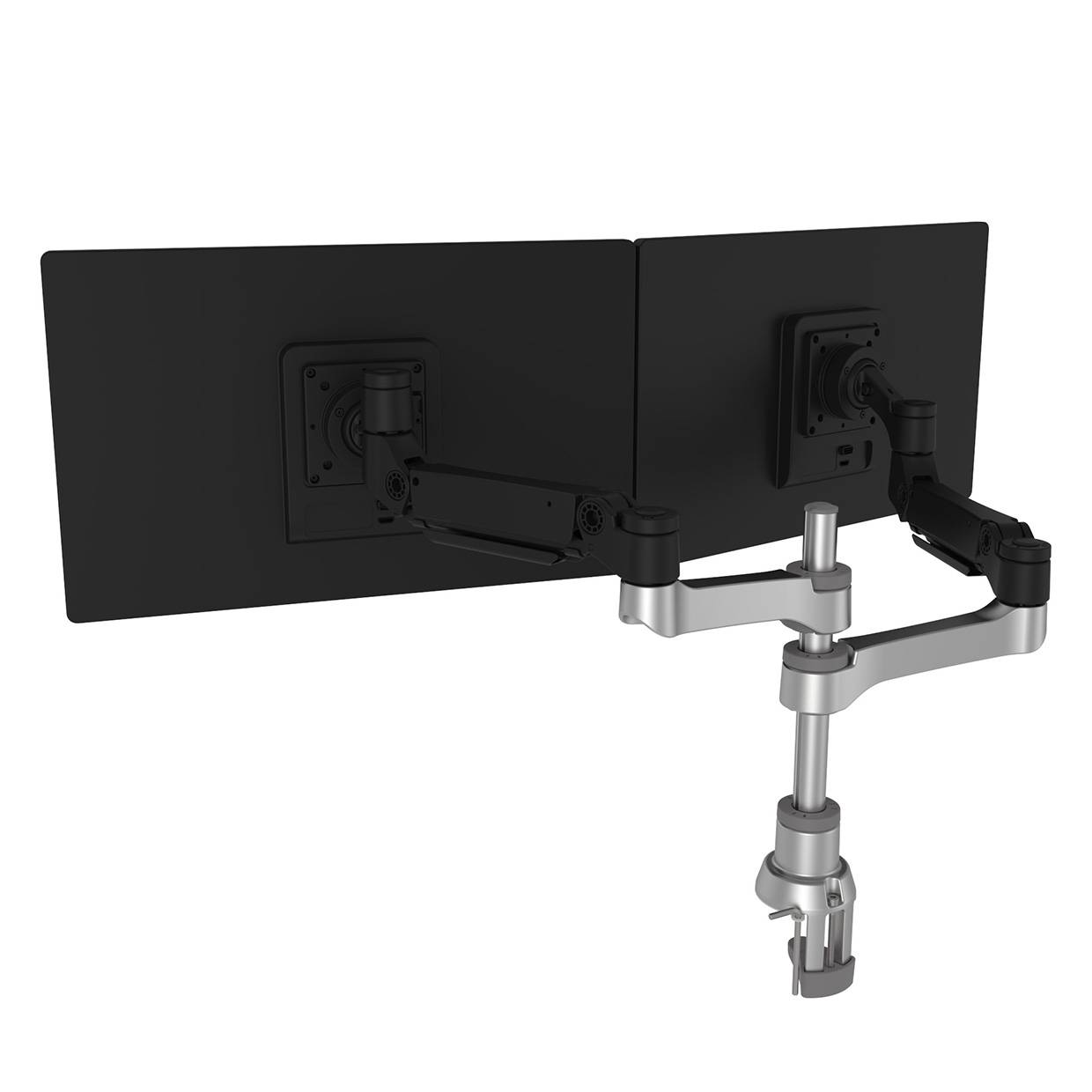 Rca Informatique - image du produit : R-GO CAPARO 4 TWIN MONITOR ARM GAS SPRING/3-9 KG/DYNAMIC/SILVER