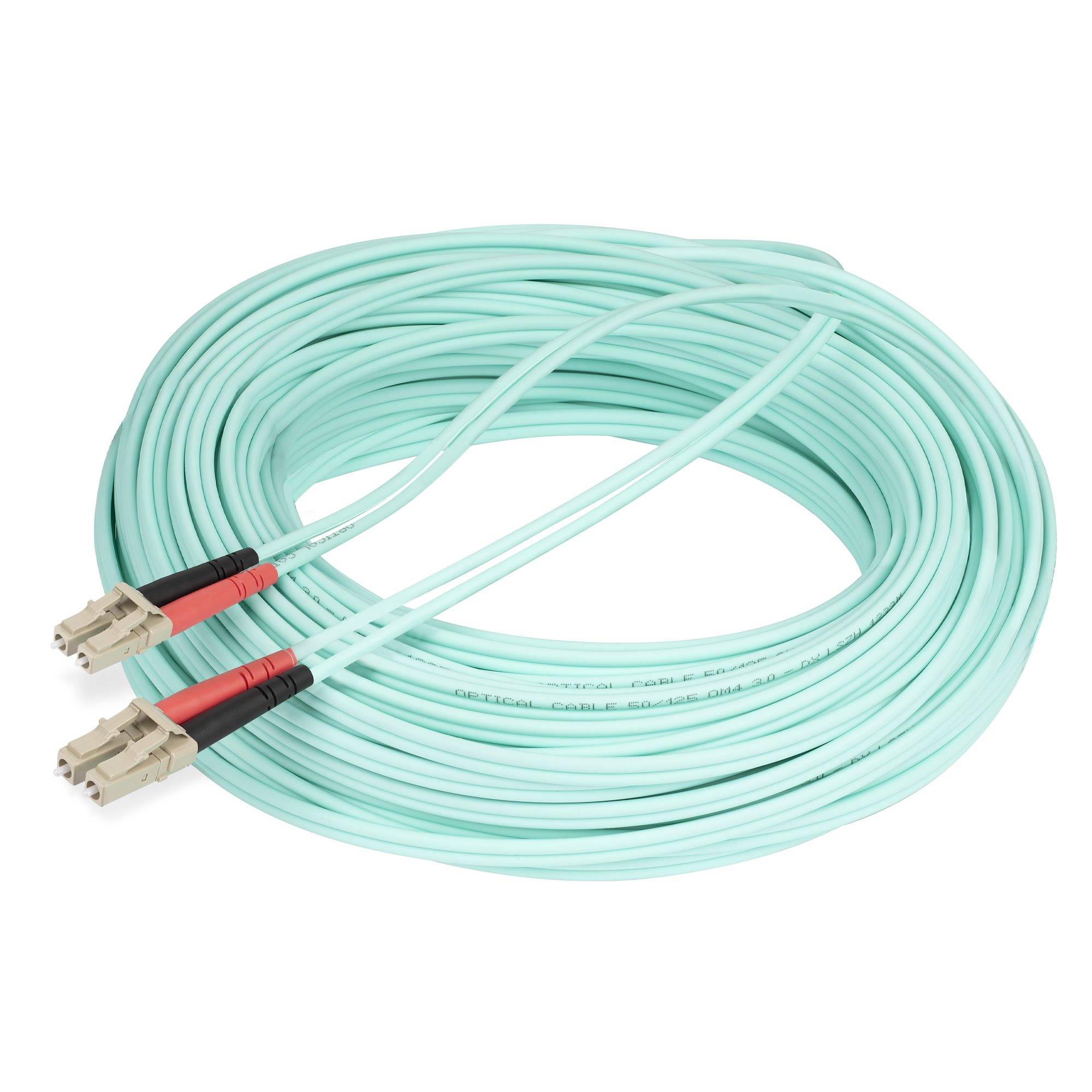 Rca Informatique - image du produit : 25M OM4 FIBER OPTIC PATCH CORD AQUA - LC/LC - 50/125 - 40/100GB