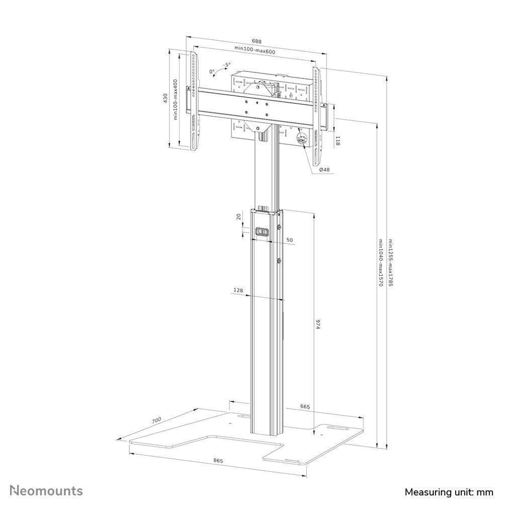 Rca Informatique - image du produit : MOVE UP DISPLAY FLOOR STAND 32-75IN SOLID STEEL FLOOR PLATE