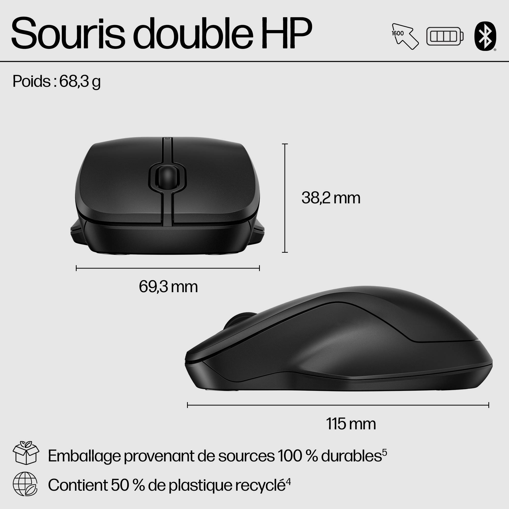 Rca Informatique - image du produit : 255 DUAL WIRELESS MOUSE