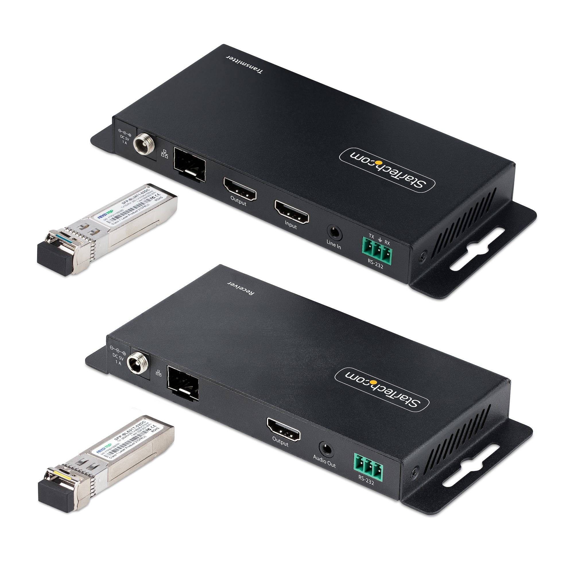 Rca Informatique - image du produit : HDMI OVER FIBER EXTENDER KIT - 4K 60HZ TRANSMITTER/RECEIVER