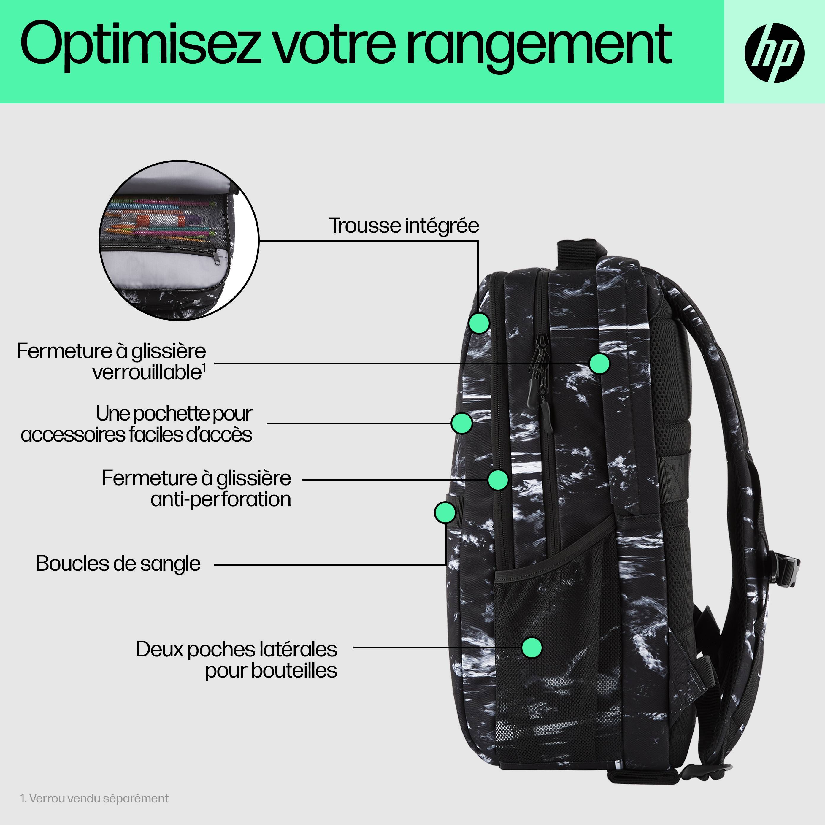 Rca Informatique - image du produit : HP CAMPUS XL MARBLE STONE BACKPACK