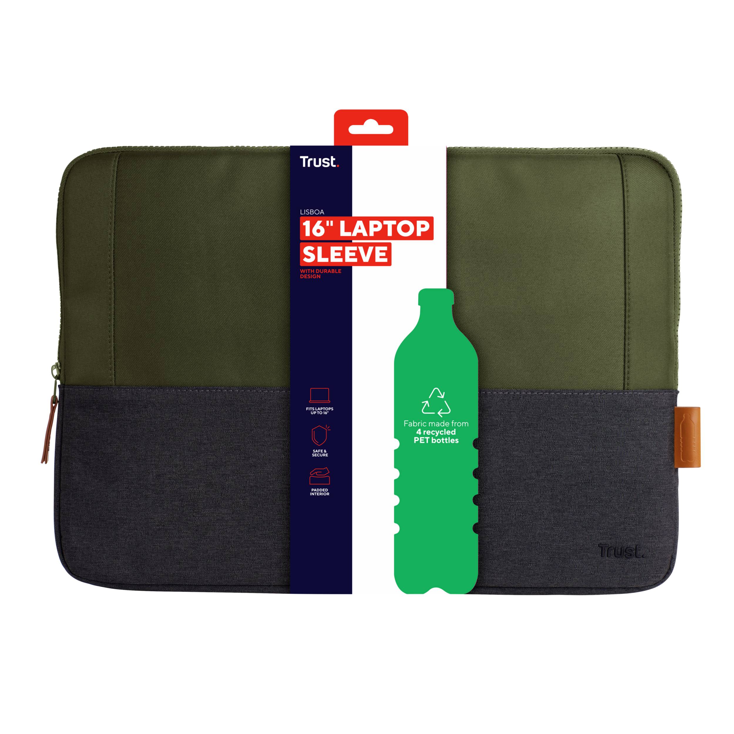 Rca Informatique - image du produit : LISBOA 16IN LAPTOP SLEEVE GREEN