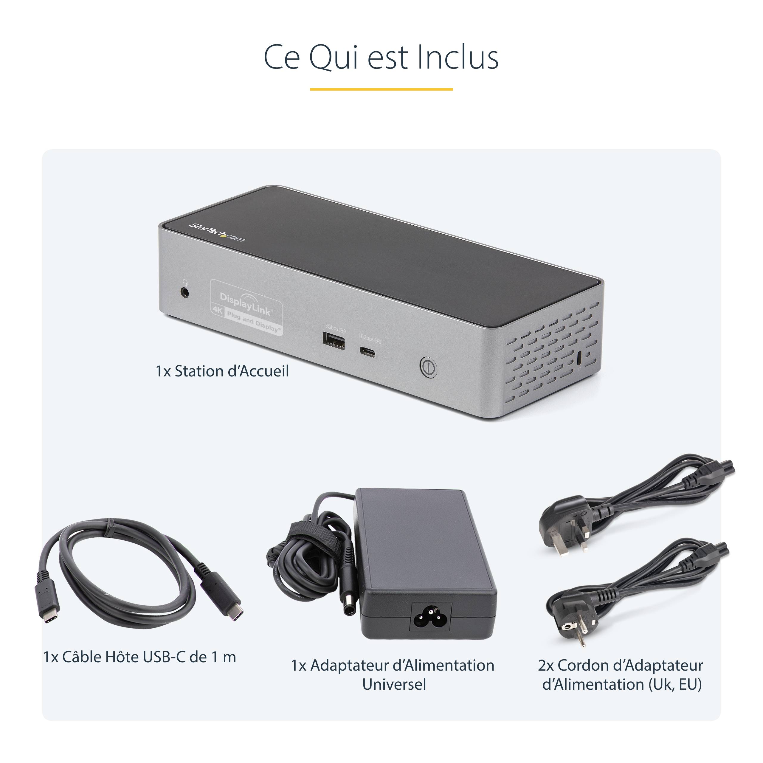 Rca Informatique - image du produit : UNIVERSAL USB-C DOCK QUAD VIDEO QUAD 4K 60HZ DP OR HDMI 100W PD