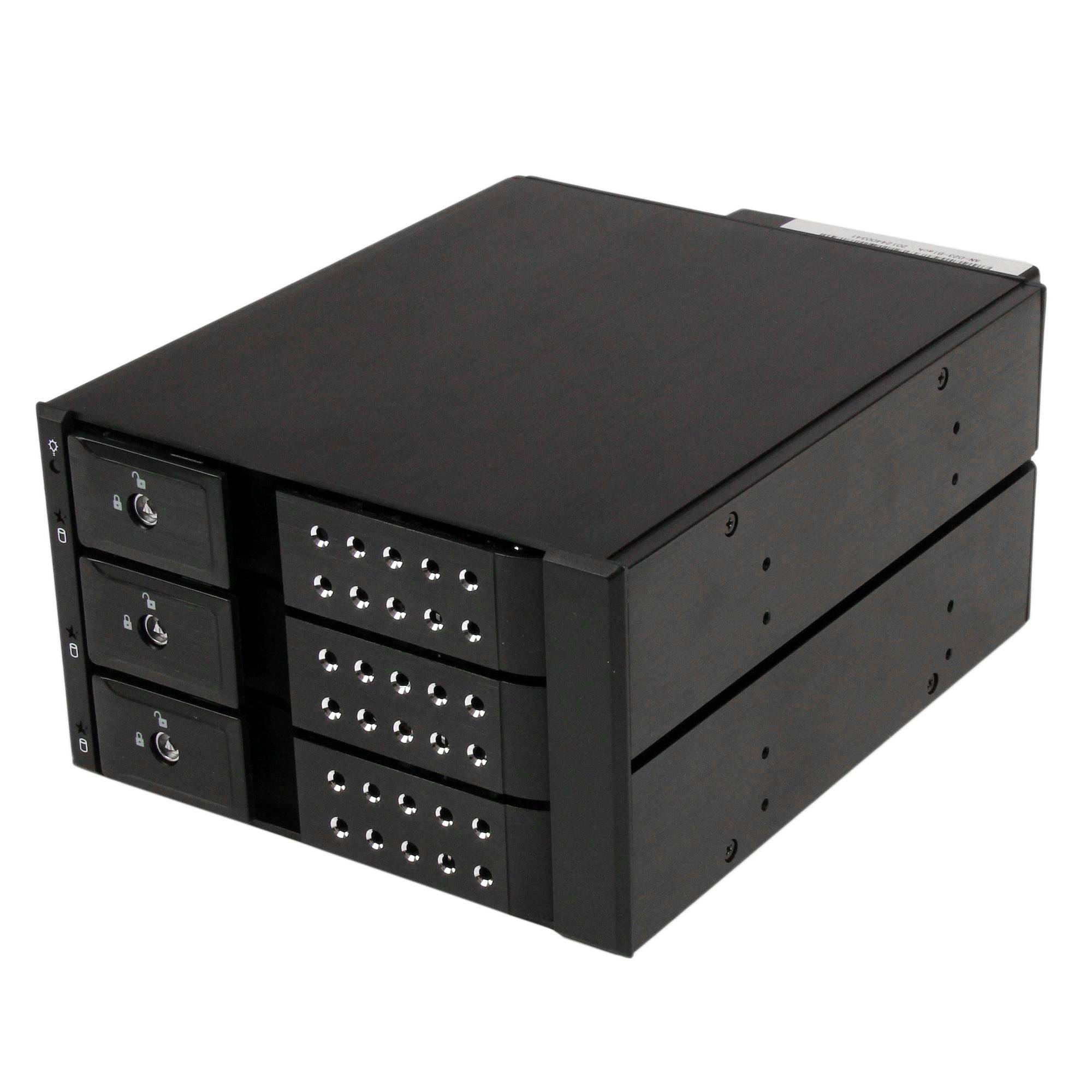 Rca Informatique - image du produit : RACK MOBILE ALU SANS TIROIR 3X HDD SAS II/SATA III 6GBPS HOT