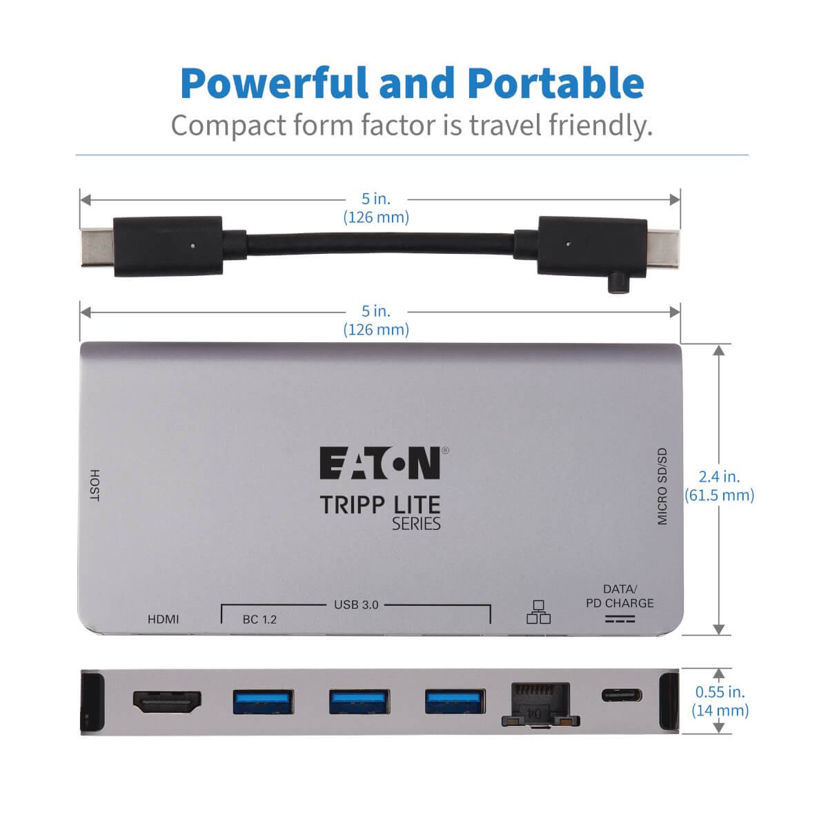 Rca Informatique - image du produit : USB-C DOCKING STATION HDMI 4K USB-A/C PD CHARG 3.0USB-C CBLGRY