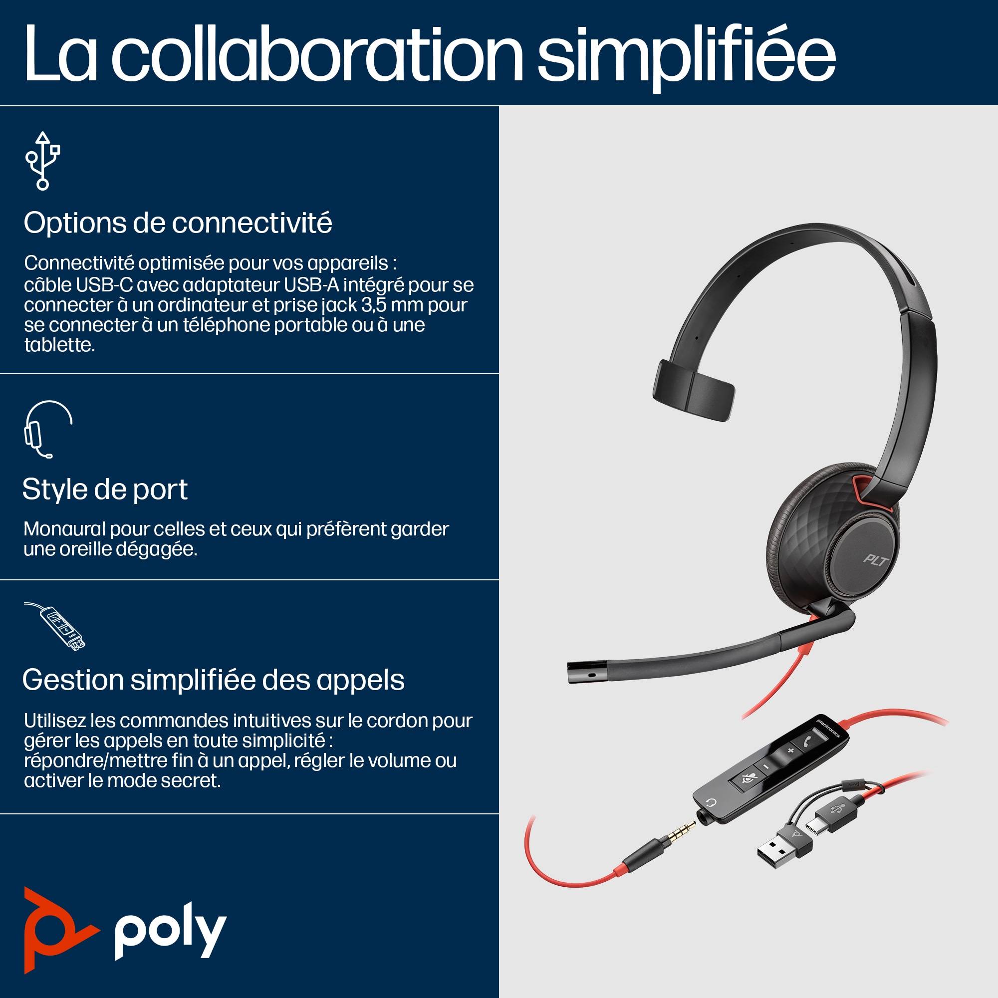 Rca Informatique - image du produit : POLY BW C5210 USB-C HS +INC