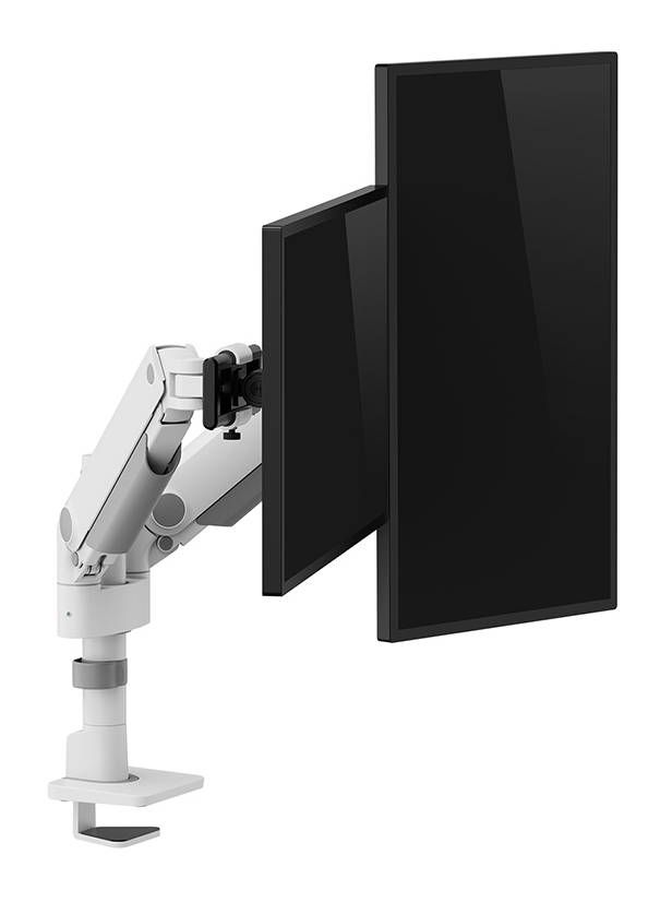 Rca Informatique - image du produit : NEXT ONE SL DESK MOUNT DOUBLE DISPLAY SLIDING VESA WHITE