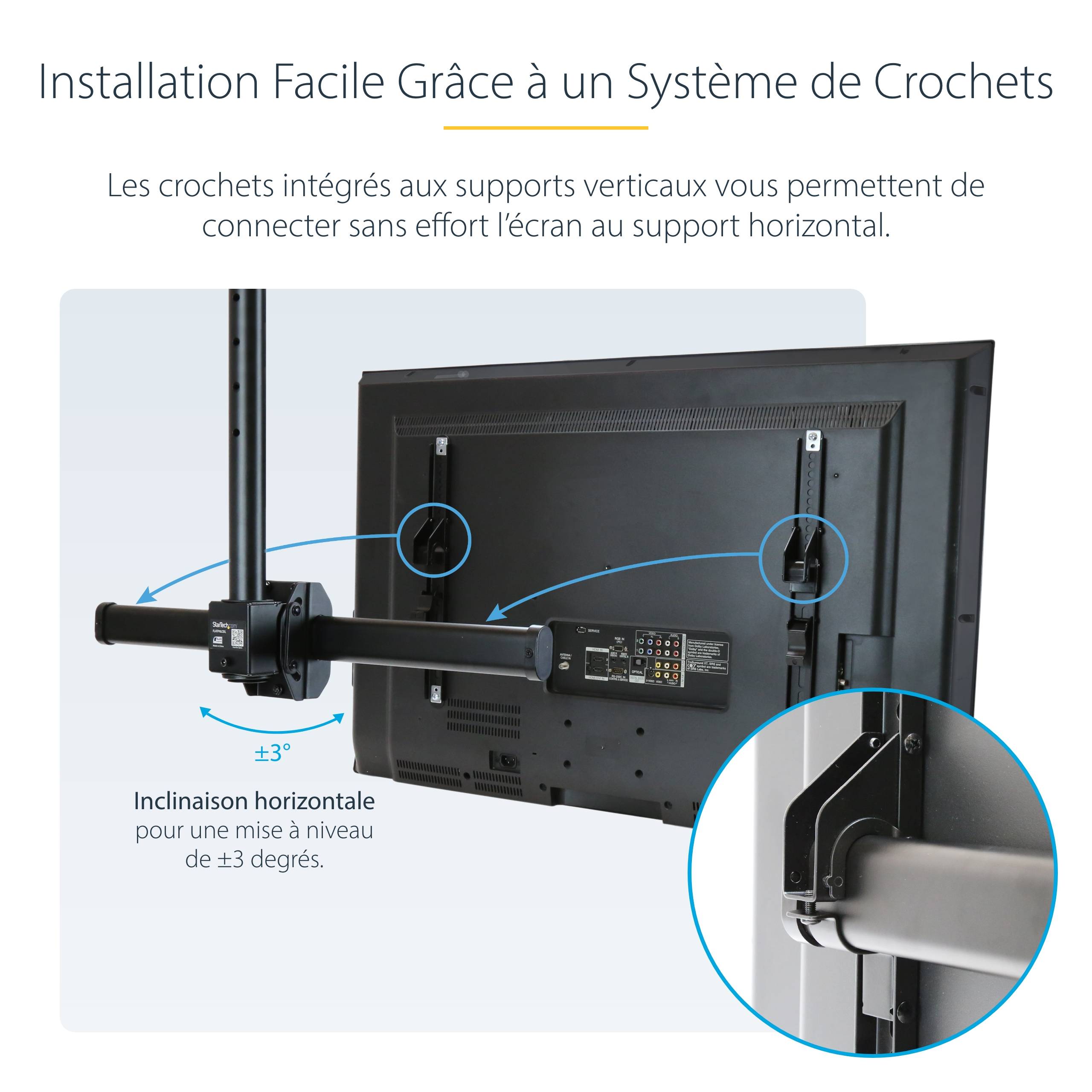 Rca Informatique - image du produit : CEILING TV MOUNT BACK-TO-BACK FOR 32IN TO 75IN DISPLAYS/STEEL