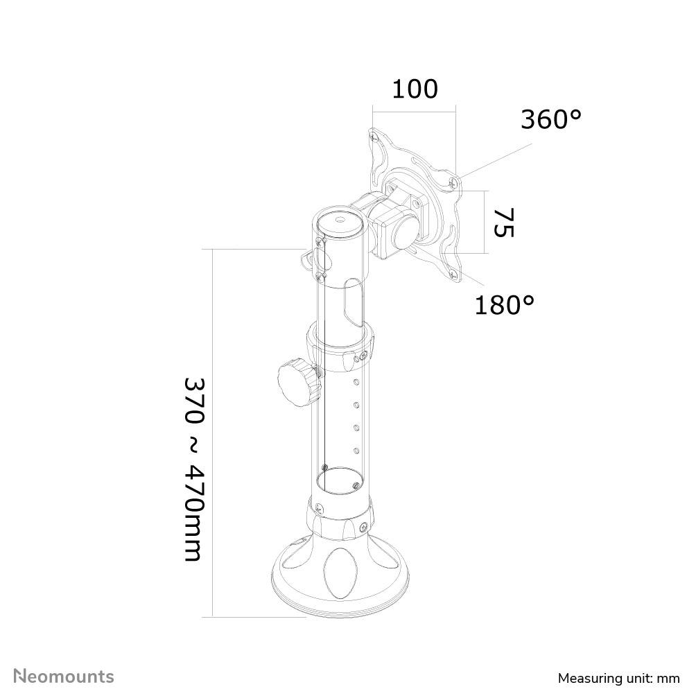 Rca Informatique - image du produit : NEWSTAR FLATSCREEN DESK MOUNT BLACK 10-30