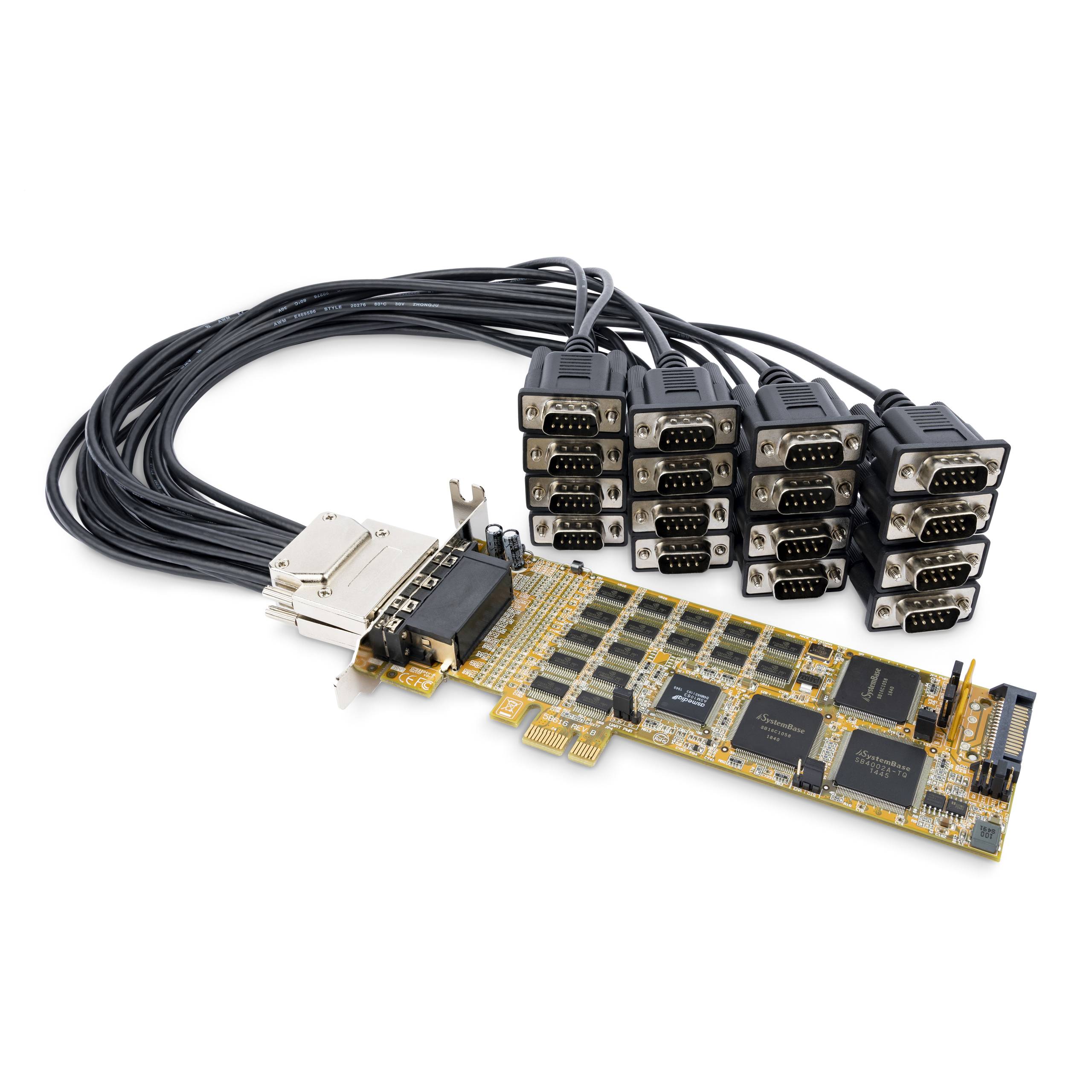 Rca Informatique - image du produit : CARTE PCI EXPRESS A 16 PORTS SERIE DB9 RS232