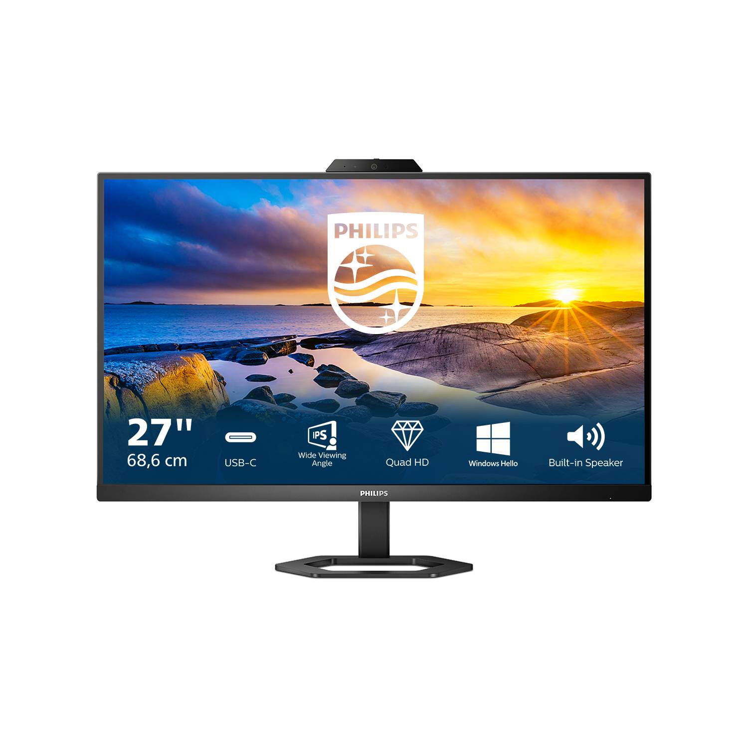 Rca Informatique - image du produit : 27E1N5600HE/00 27IN IPS QHD 300CD/4MS/HDMI/DP/4USB/USB-C/HAS